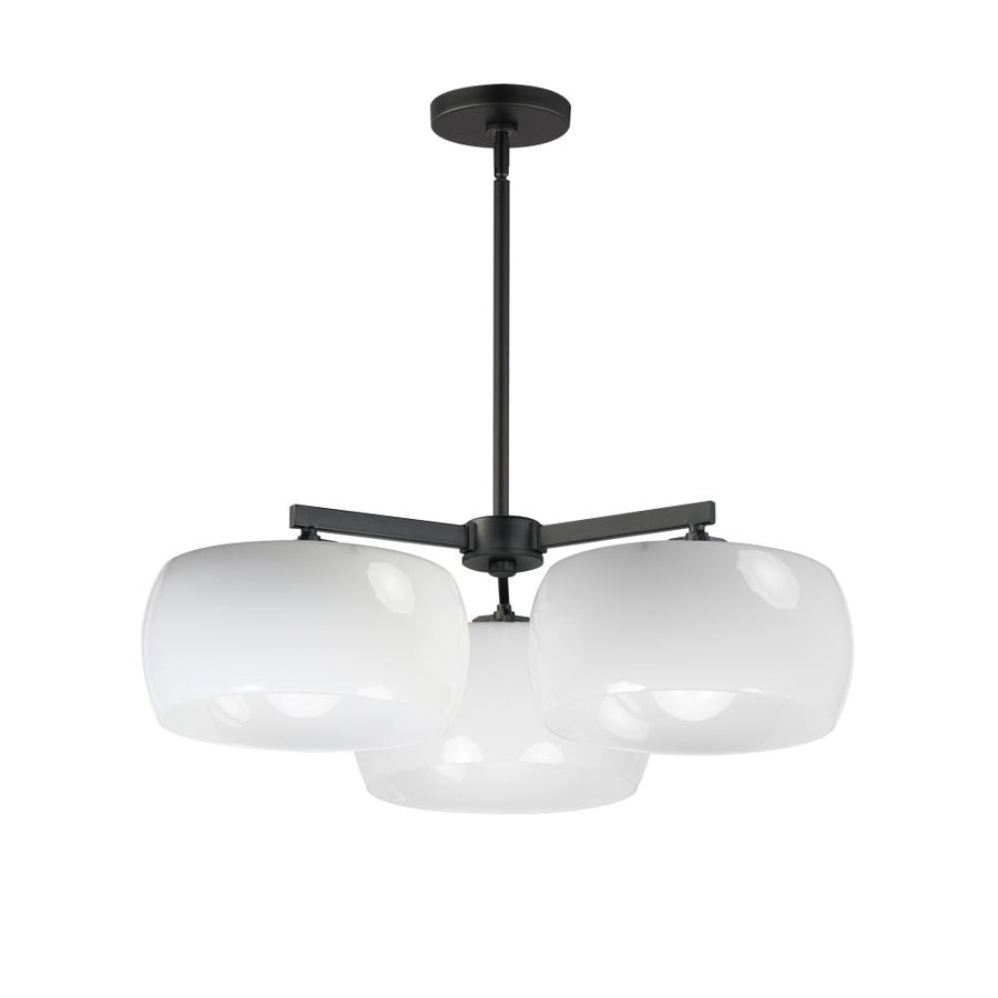 Glazed 26 Inch Chandelier – White / Black