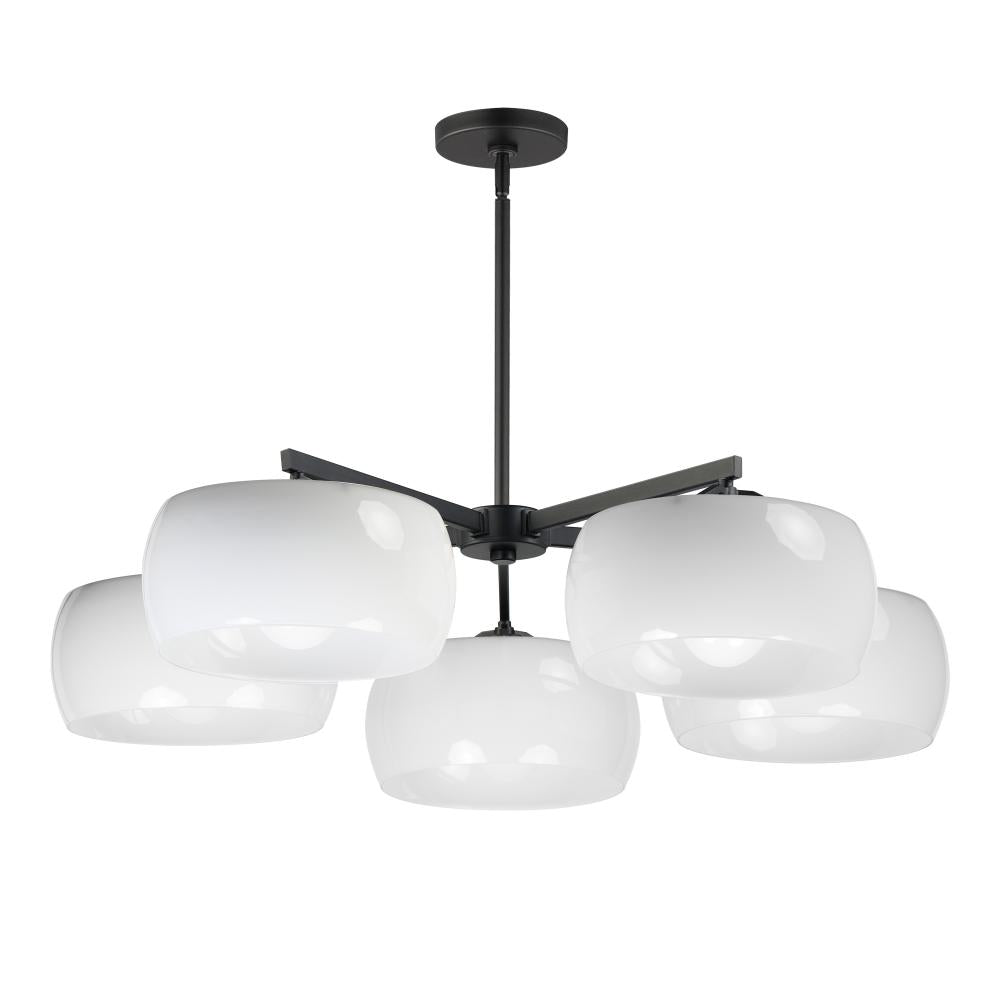 Glazed 36 Inch Chandelier – White / Black
