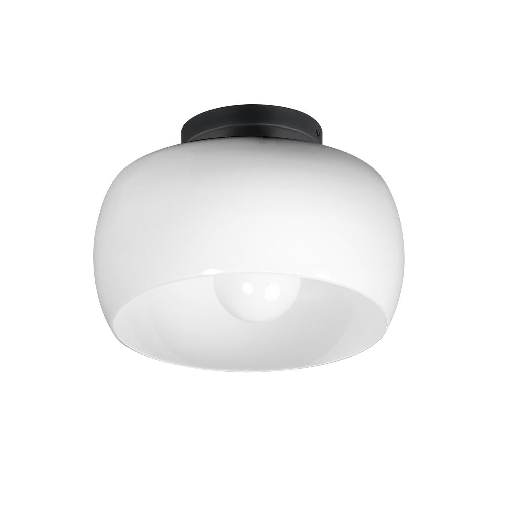 Maxim Lighting 26149WTBK Glazed 11 Inch Flush Mount Light – White / Black