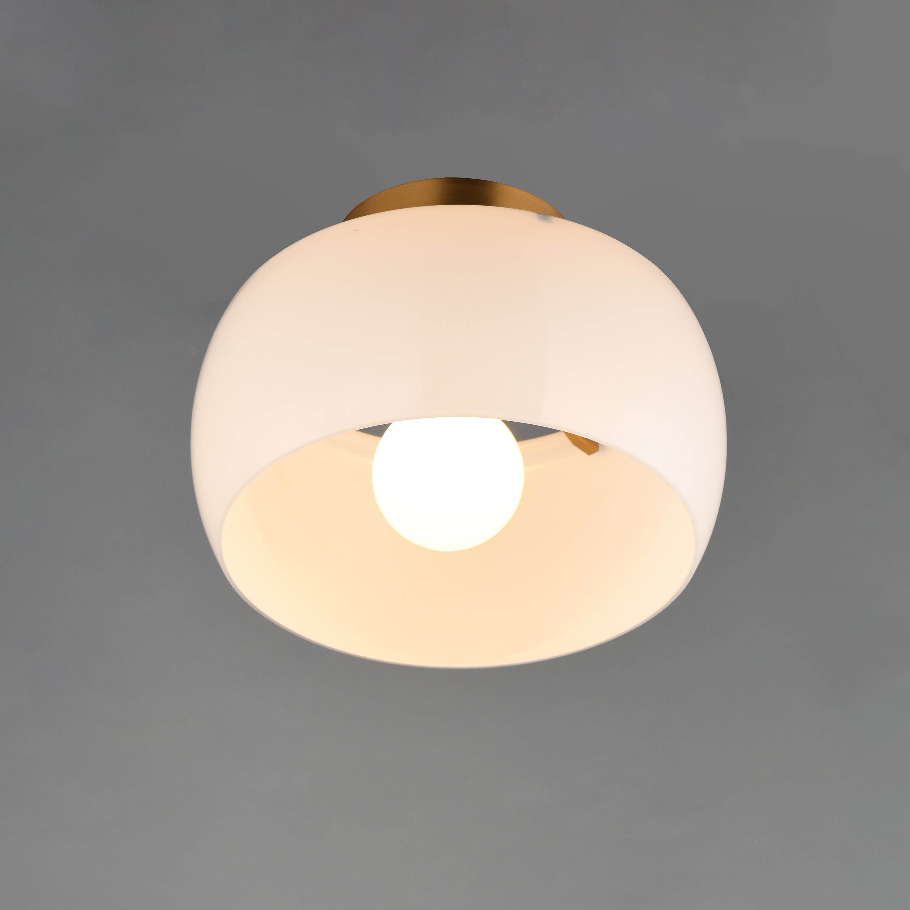 11 Inch Flush Mount – White/Natural Aged Brass