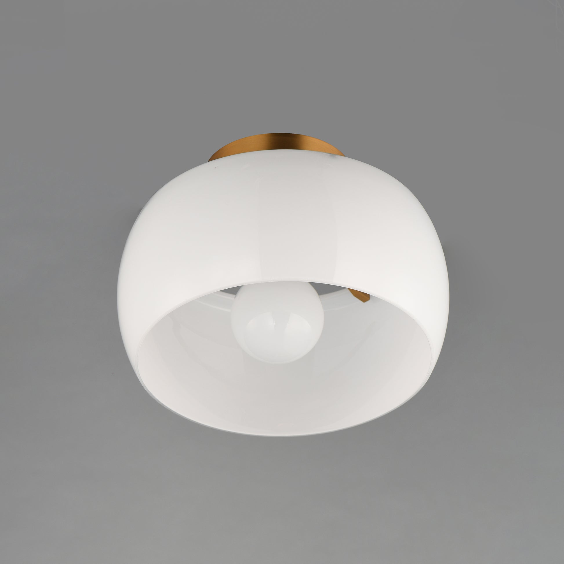 11 Inch Flush Mount – White/Natural Aged Brass