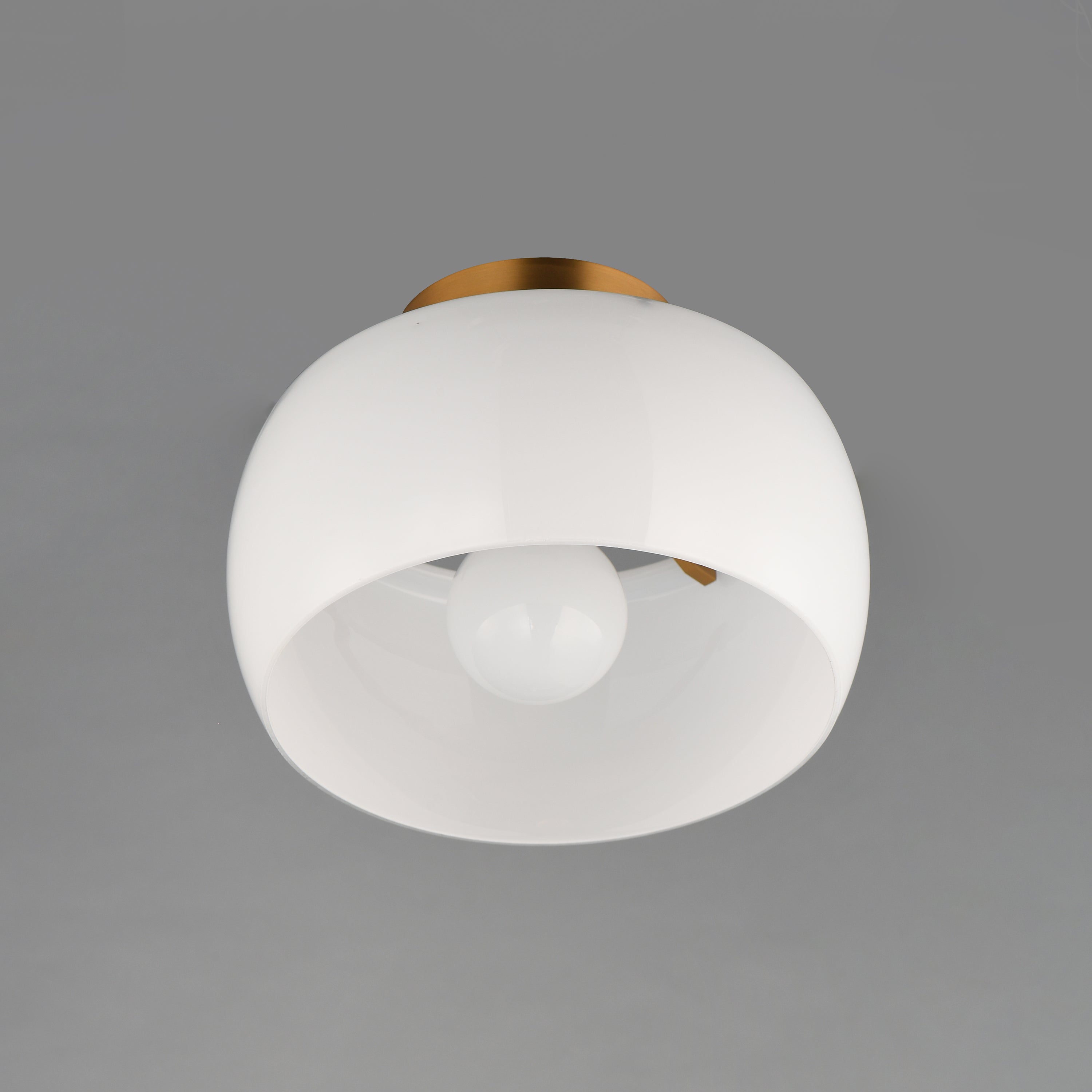11 Inch Flush Mount – White/Natural Aged Brass