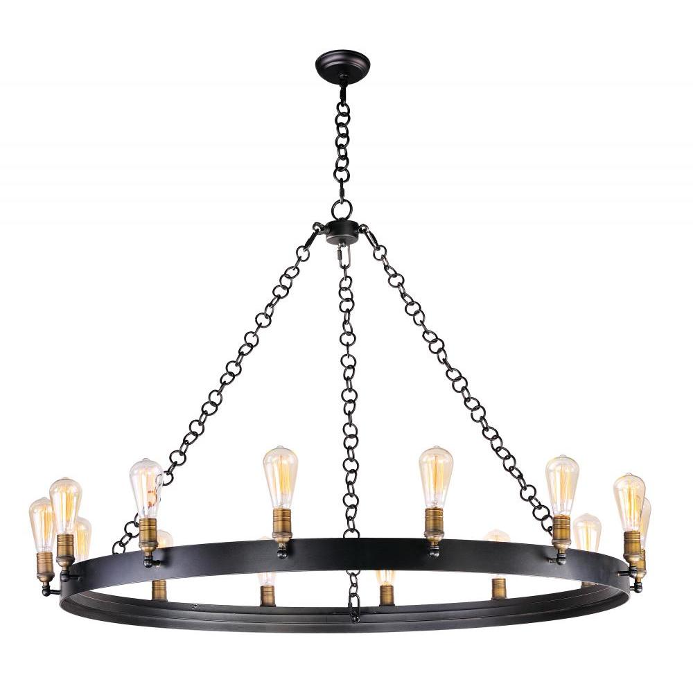 Noble 5 Inch Chandelier – Black / Natural Aged Brass