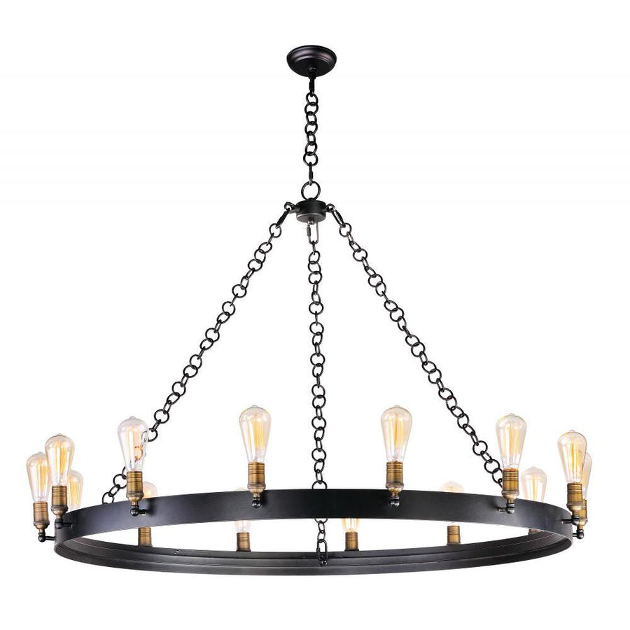 Noble 5 Inch Chandelier – Black / Natural Aged Brass