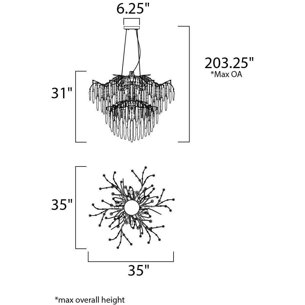 Maxim Lighting WILLOW 26288ICSG Chandelier Contemporary - Gold