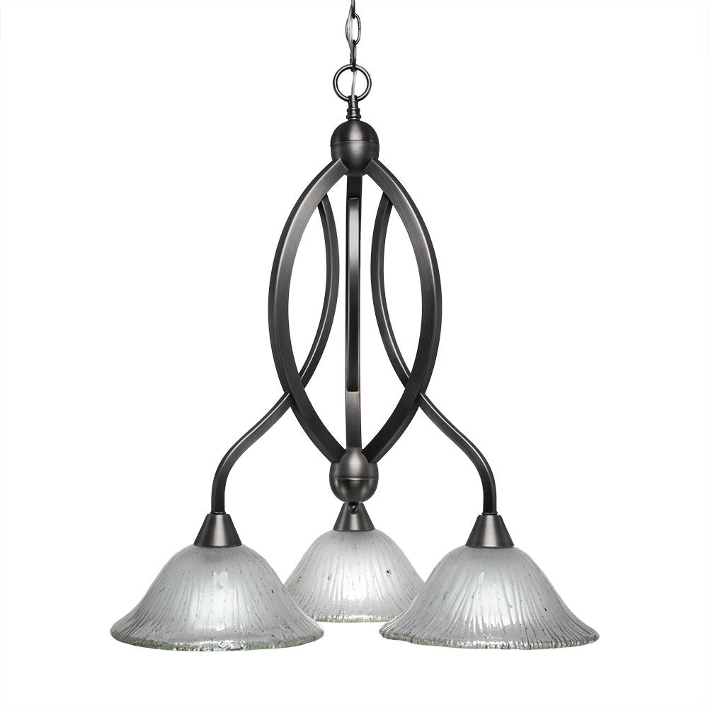 Toltec Company BOW 263-BN-731 Chandelier Art Glass - Nickel