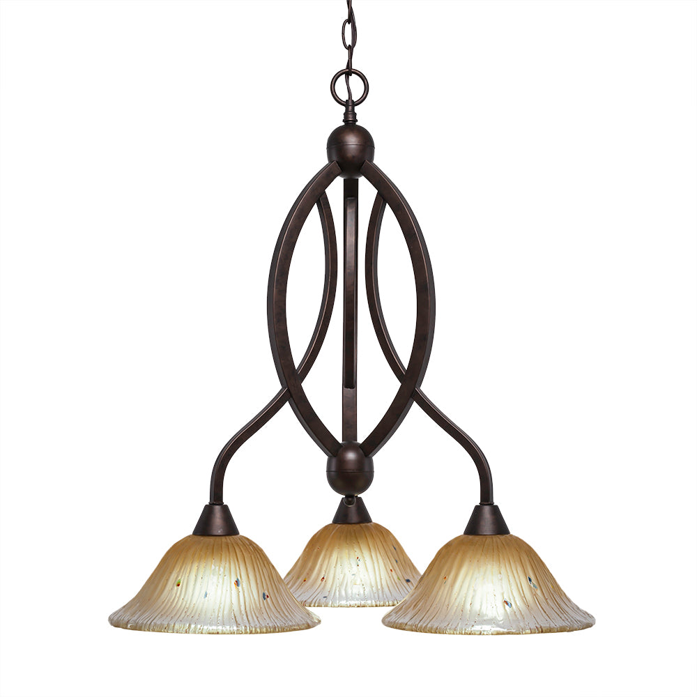 Toltec Company BOW 263-BRZ-730 Chandelier Tiffany - Bronze