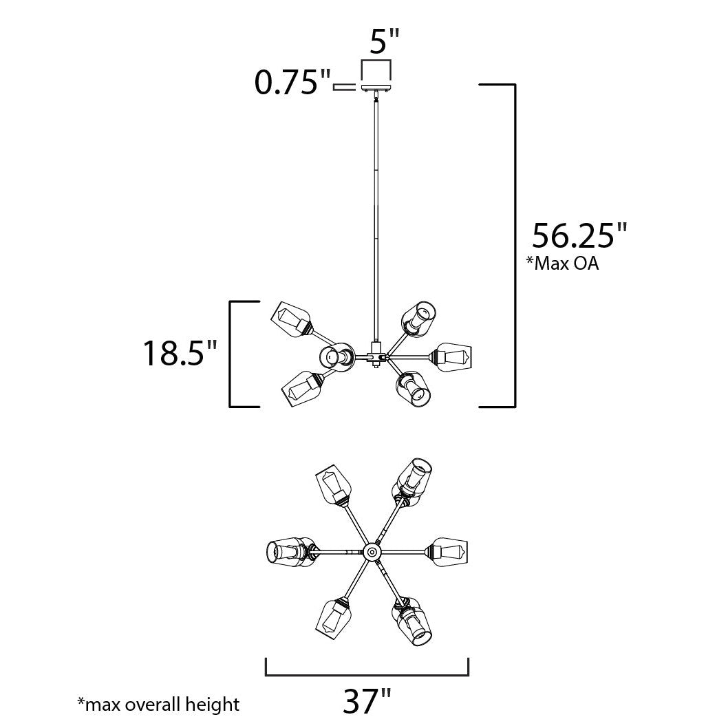 Maxim Lighting SAVVY 26345CLABBK Chandelier Traditional - Antique Brass