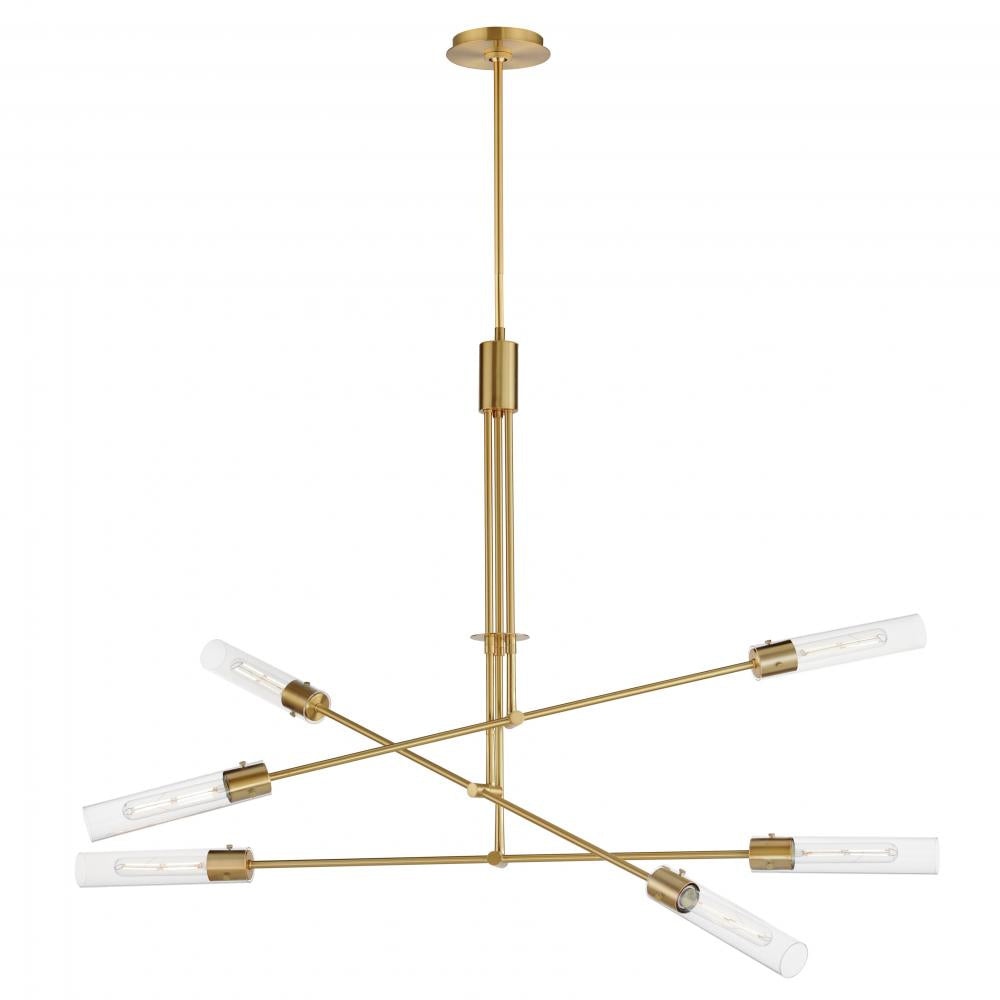 Equilibrium 51.75 Inch 6 Light Pendant – Natural Aged Brass