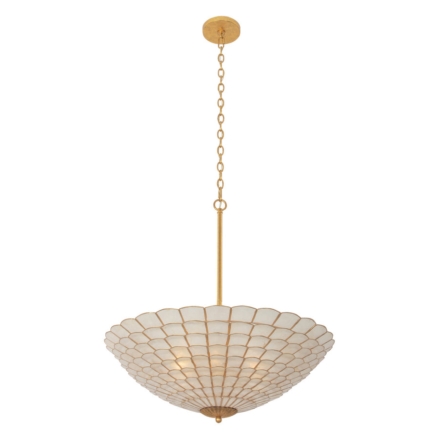 Samal 27.25-in 6 Light (40-watt) Oxidized Gold Leaf Convertible Semi-Flush Chandelier