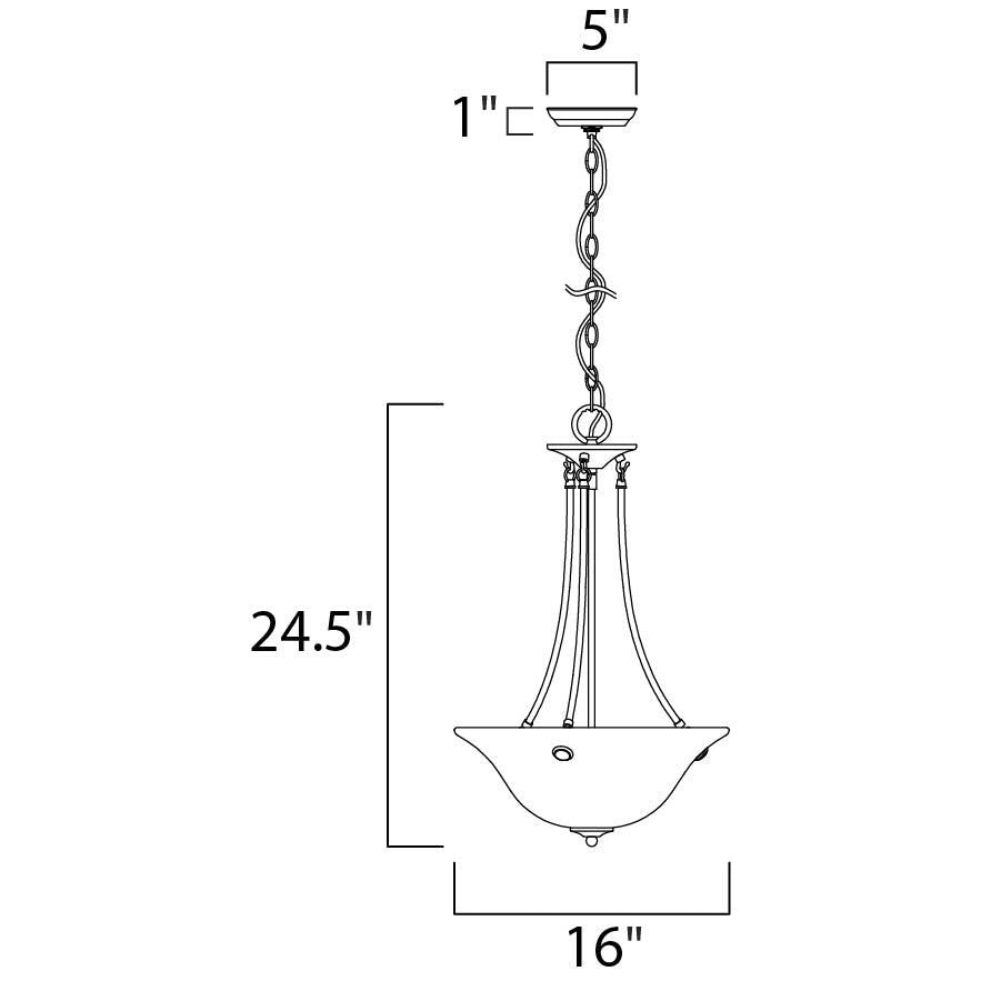 Maxim Lighting MALAGA 2682MRSN Pendant Traditional - Nickel