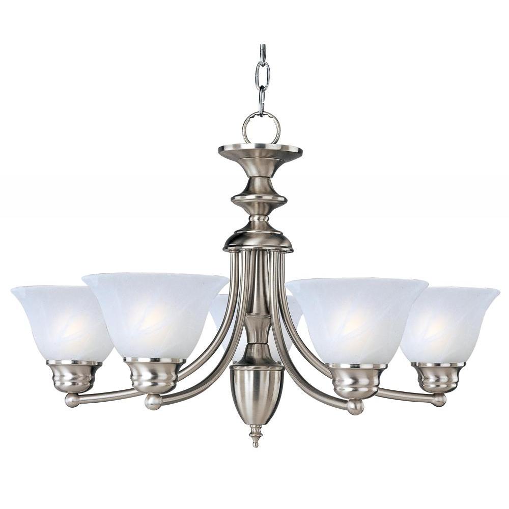 Malaga 25 Inch Semi Flush Mount Light – Satin Nickel