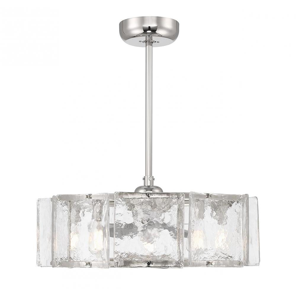 Genry 5-Light LED Fan D'Lier in Polished Nickel