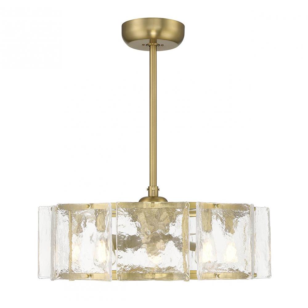 Genry 5-Light LED Fan D'Lier in Warm Brass