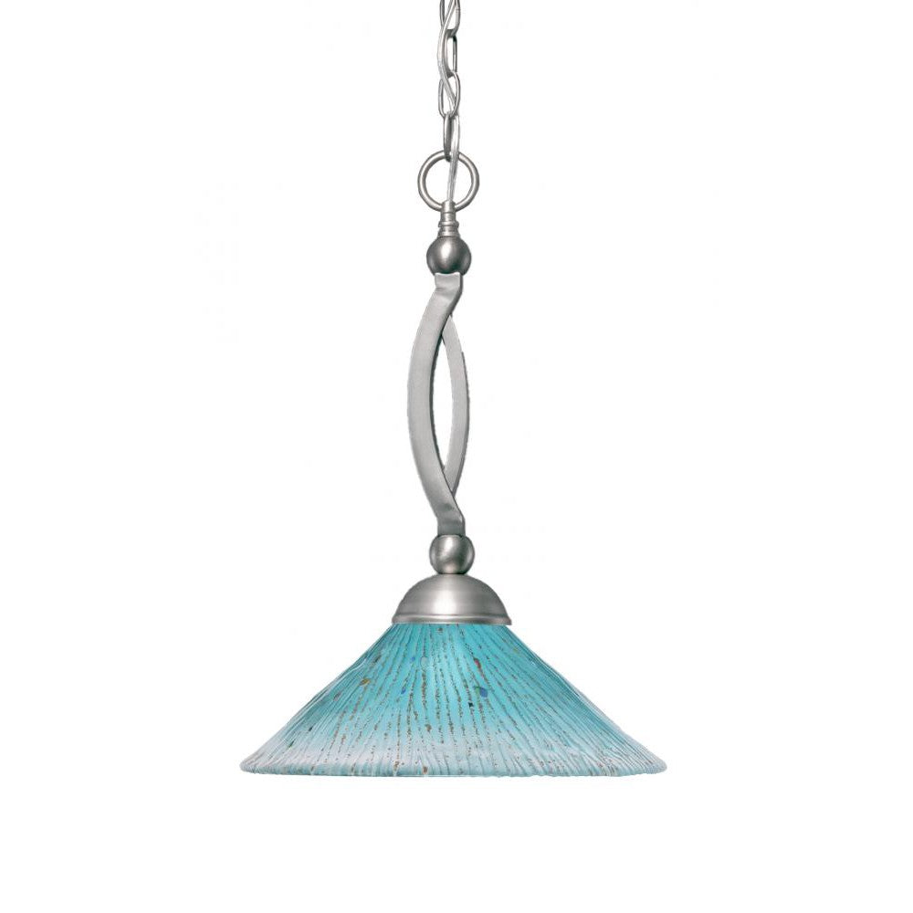 Toltec Company BOW 271-BN-715 Pendant Art Glass - Nickel