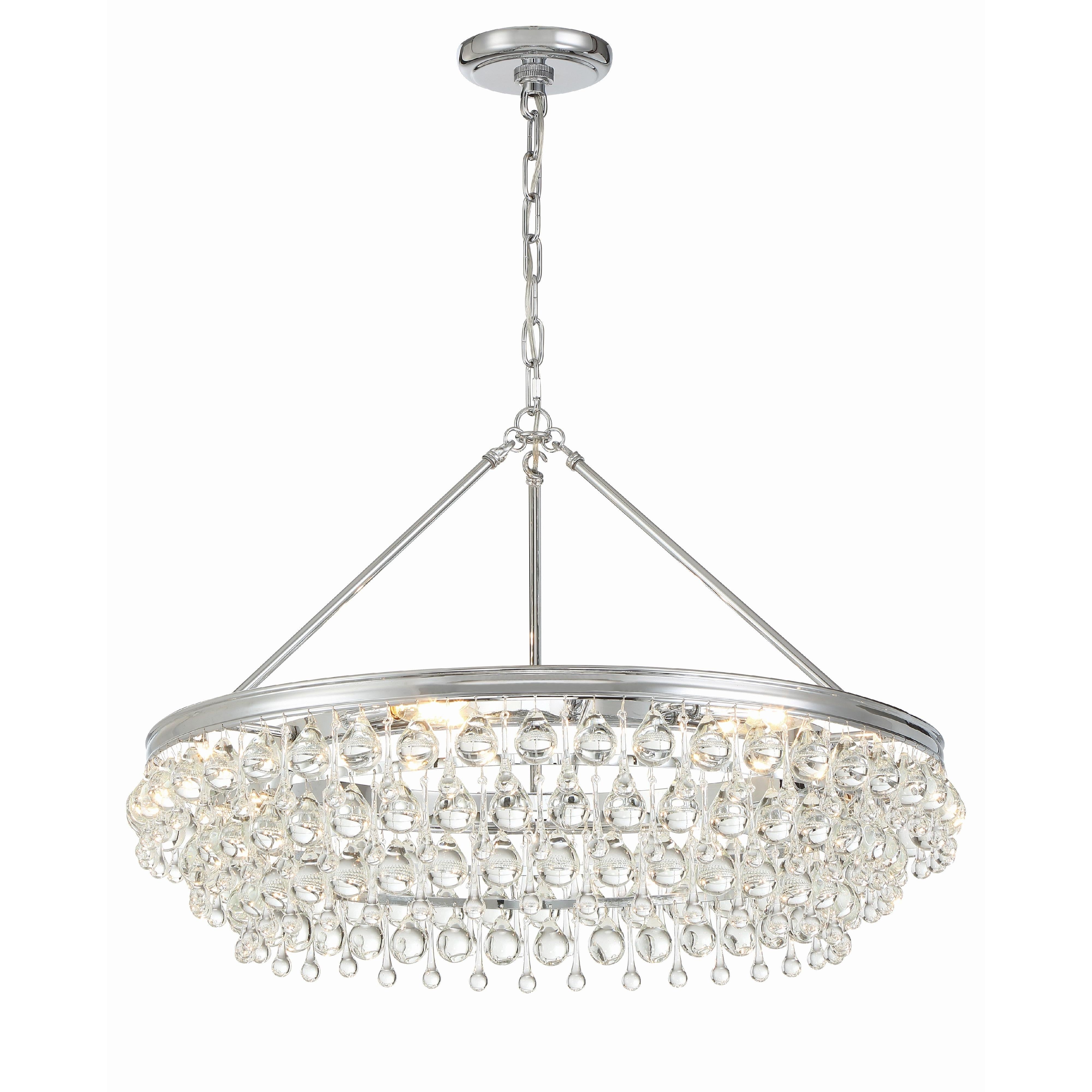Crystorama Calypso 275-CH – 30 Inch – 6 Light – Chandelier – Polished Chrome – Damp Rated