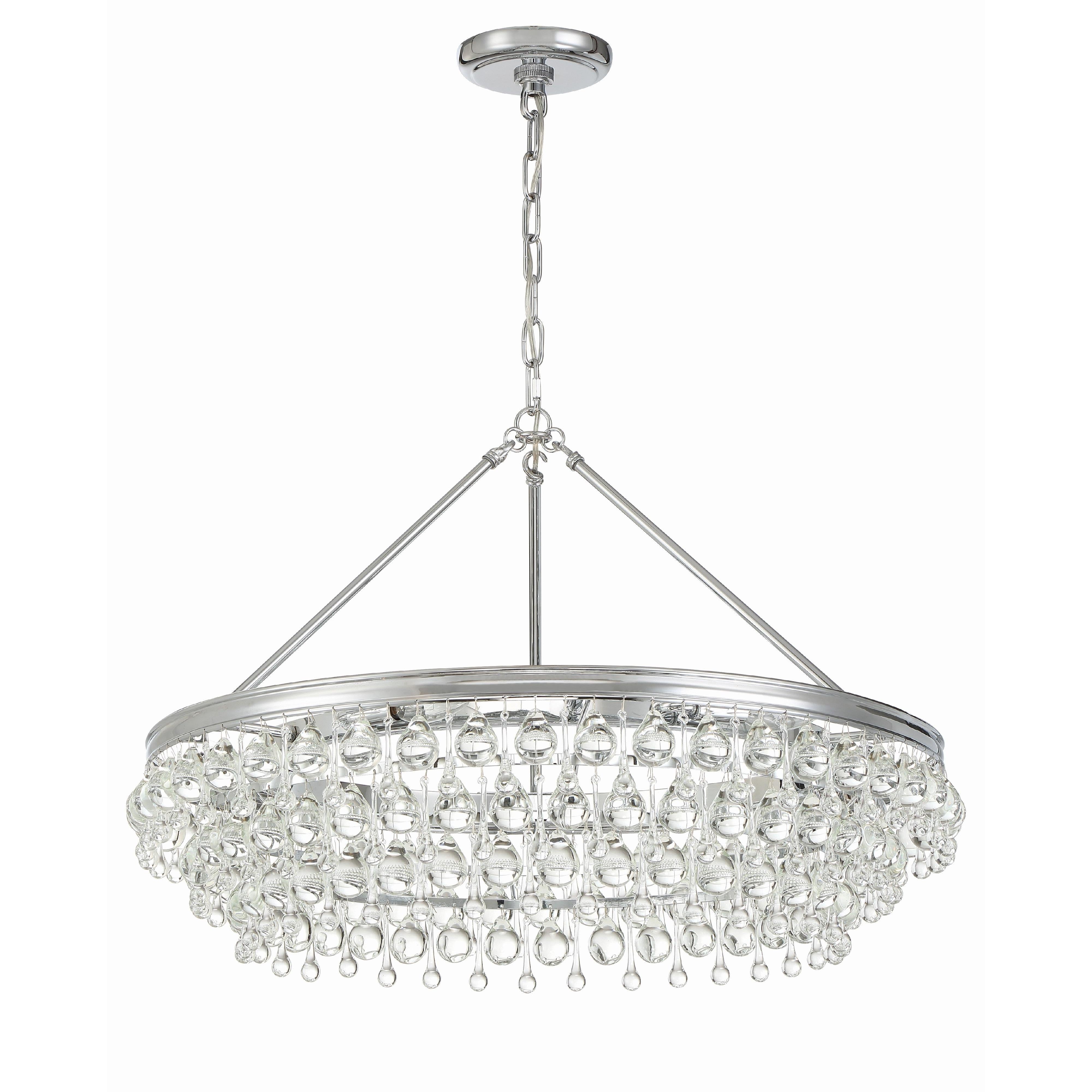 Crystorama Calypso 275-CH – 30 Inch – 6 Light – Chandelier – Polished Chrome – Damp Rated