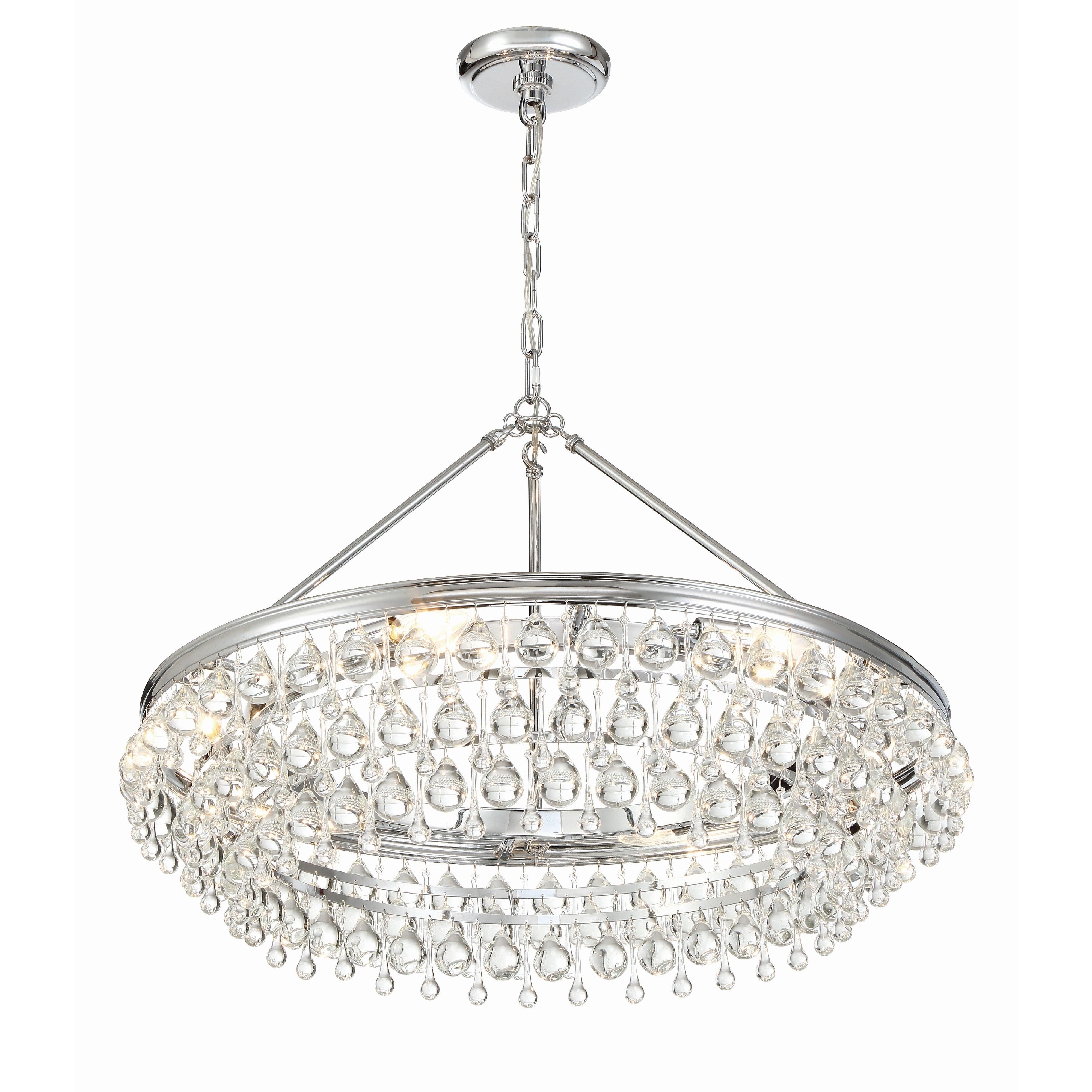 Crystorama Calypso 275-CH – 30 Inch – 6 Light – Chandelier – Polished Chrome – Damp Rated