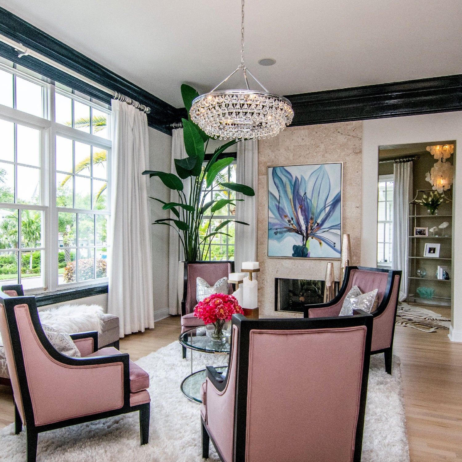 Crystorama Calypso 275-CH – 30 Inch – 6 Light – Chandelier – Polished Chrome – Damp Rated