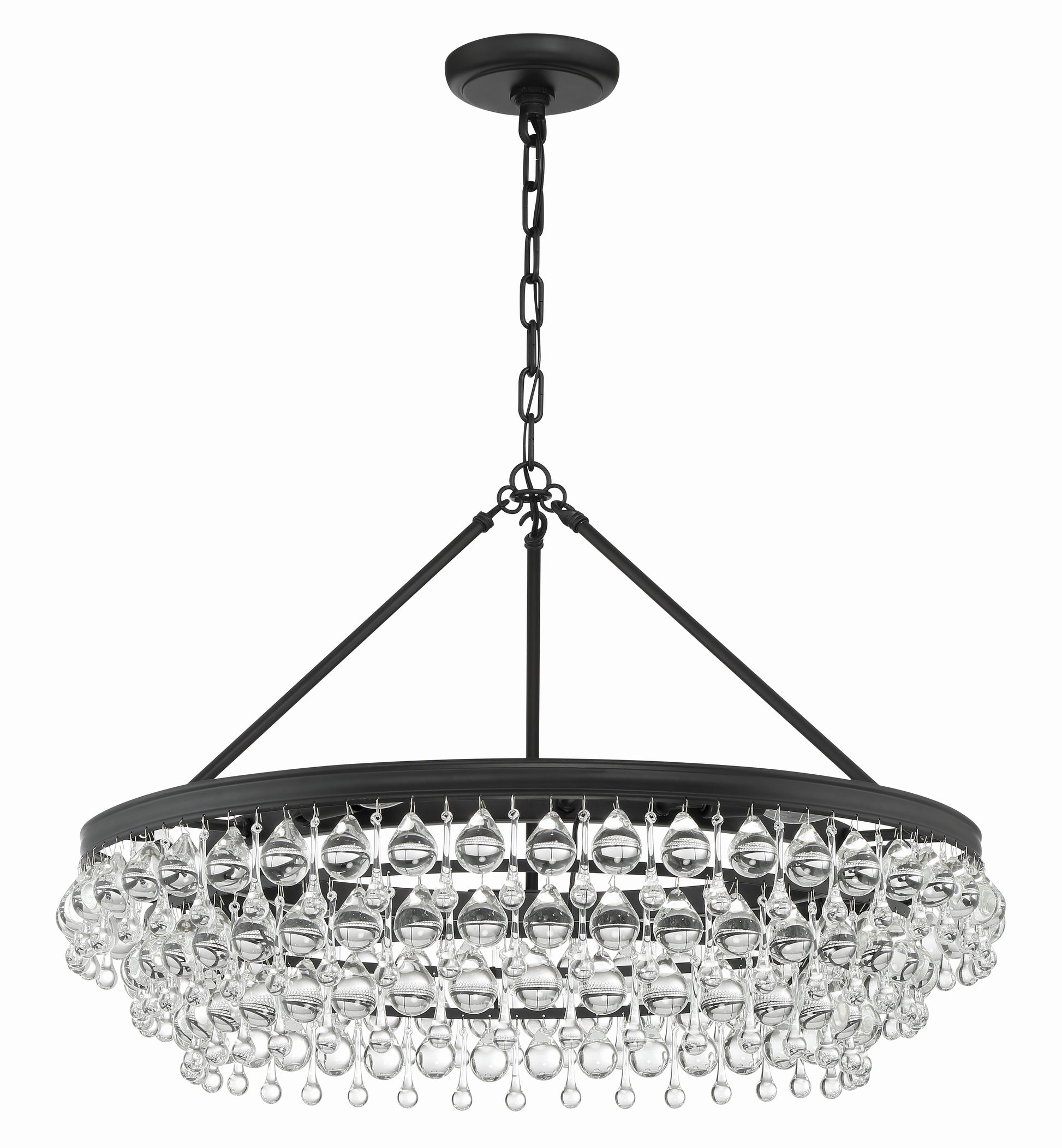 Crystorama Calypso 275-MK – 30 Inch – 6 Light – Chandelier – Matte Black – Damp Rated