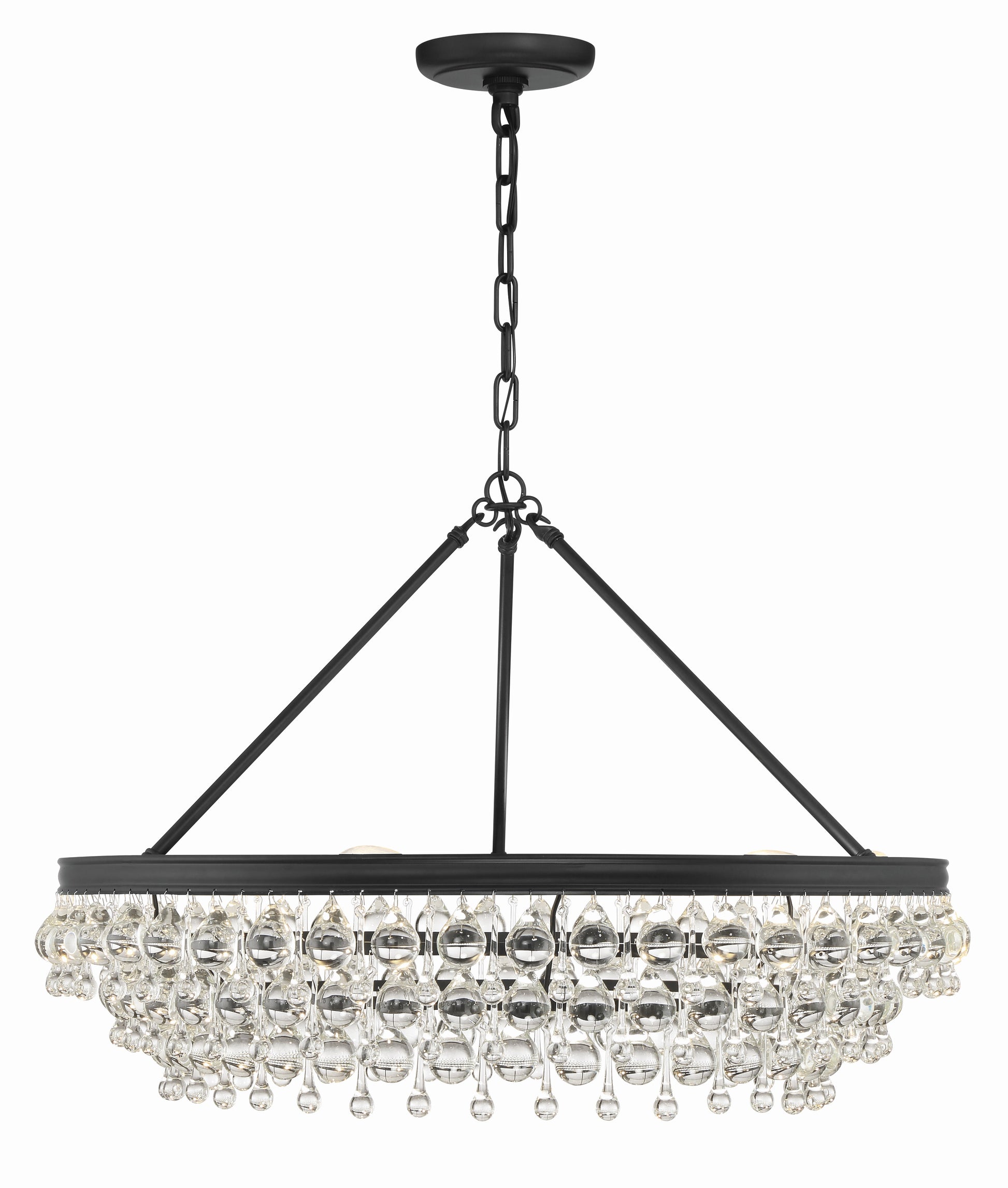 Crystorama Calypso 275-MK – 30 Inch – 6 Light – Chandelier – Matte Black – Damp Rated