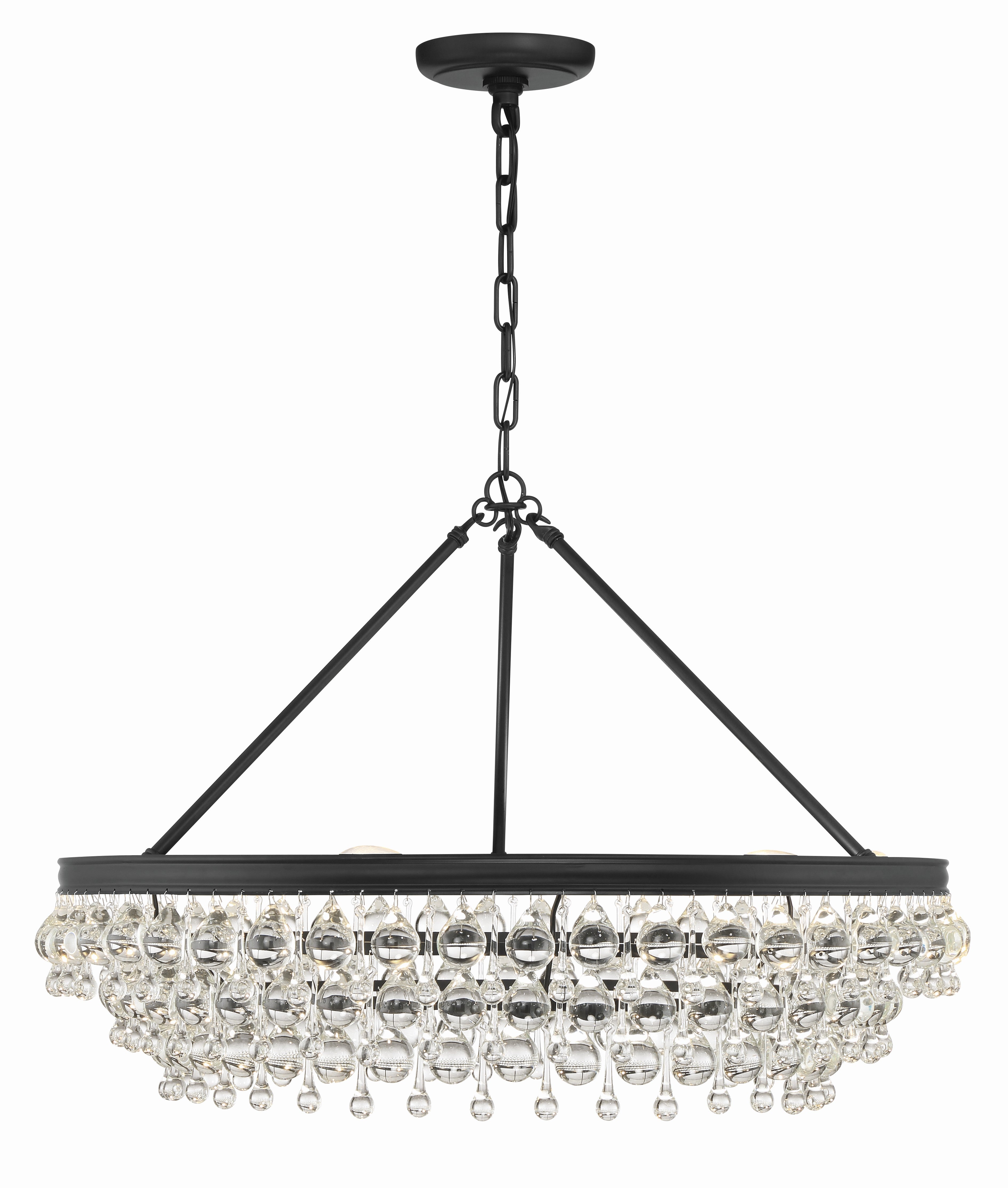 Crystorama Calypso 275-MK – 30 Inch – 6 Light – Chandelier – Matte Black – Damp Rated