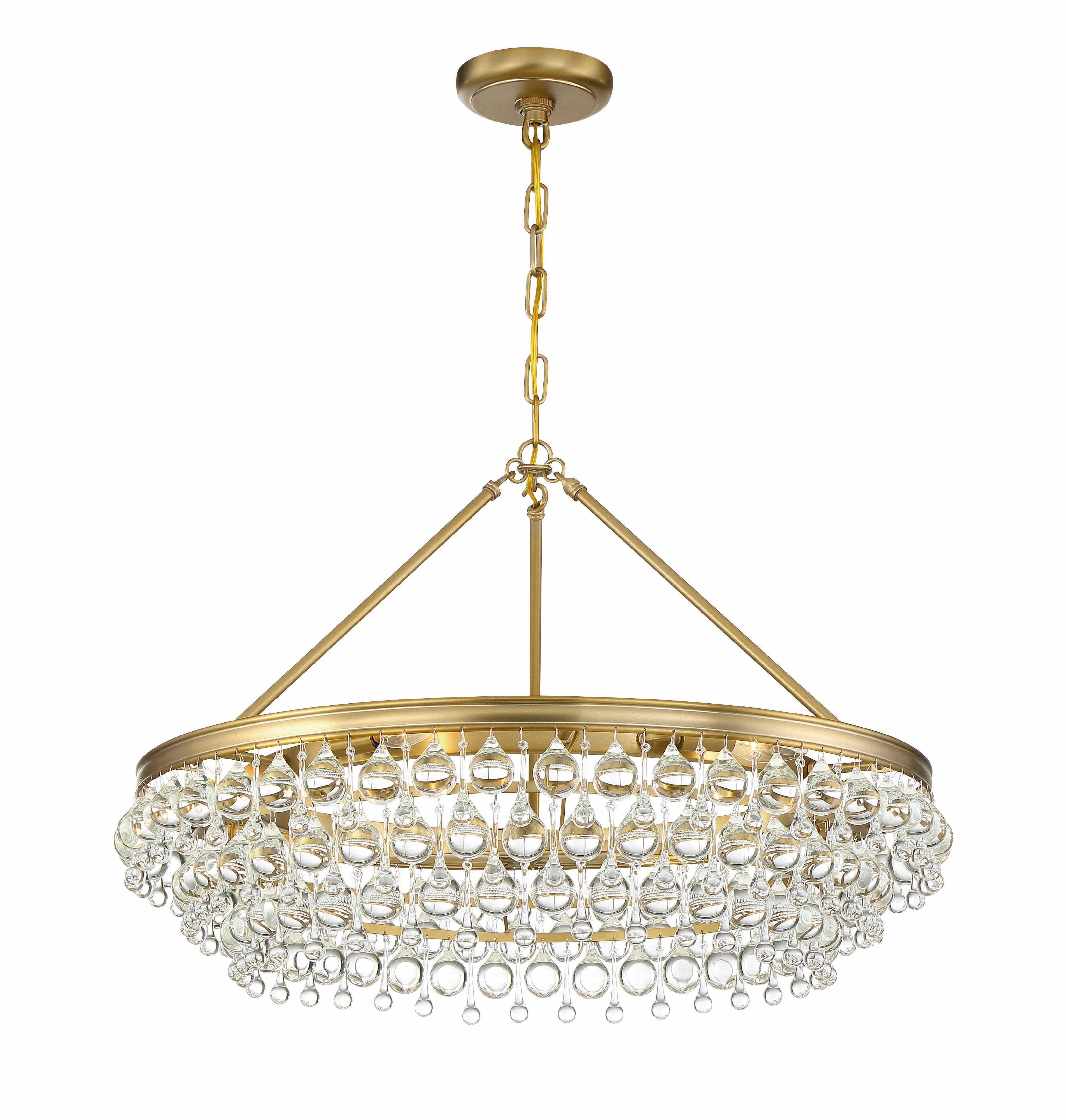 Crystorama Calypso 275-VG – 30 Inch – 6 Light – Chandelier – Vibrant Gold – Damp Rated