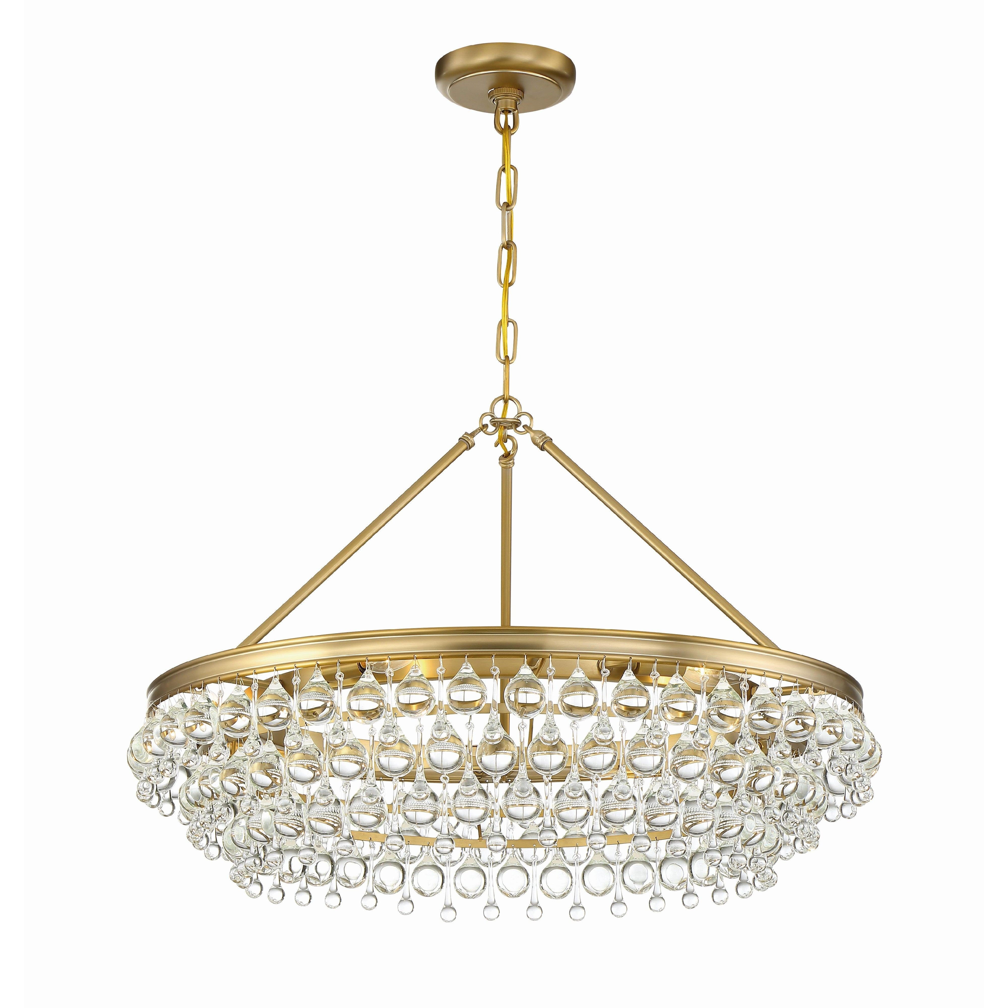 Crystorama Calypso 275-VG – 30 Inch – 6 Light – Chandelier – Vibrant Gold – Damp Rated