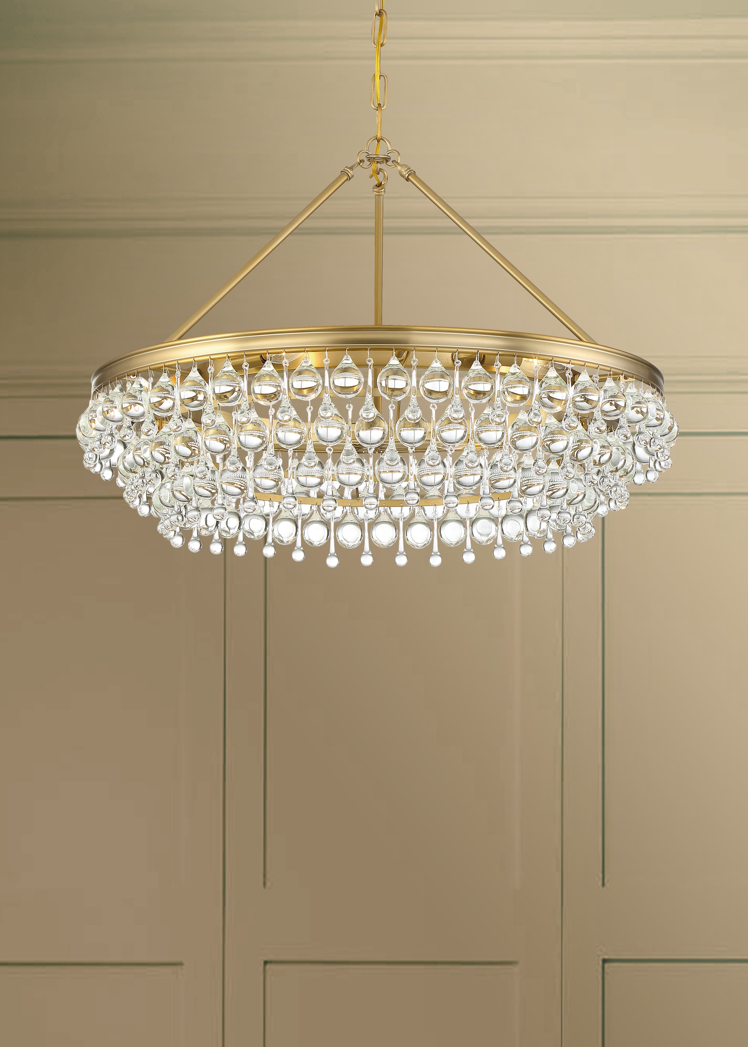 Crystorama Calypso 275-VG – 30 Inch – 6 Light – Chandelier – Vibrant Gold – Damp Rated