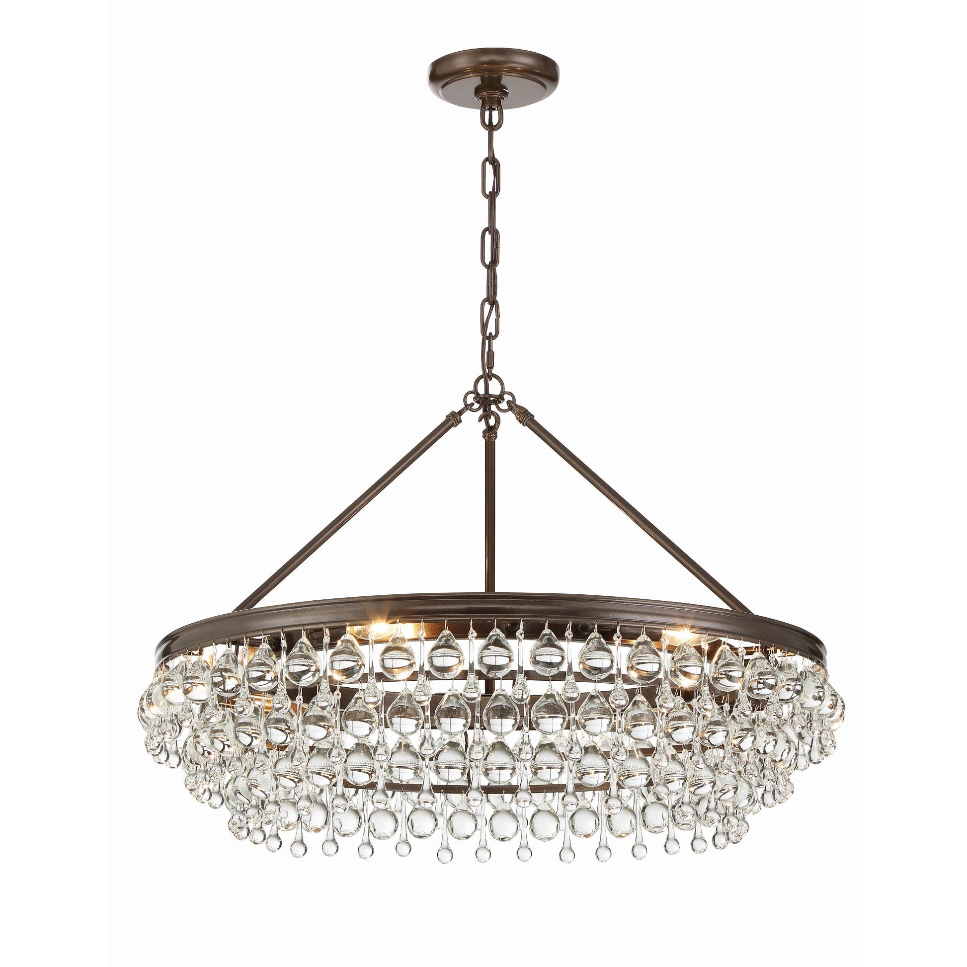 Crystorama Calypso 275-VZ – 30 Inch – 6 Light – Chandelier – Vibrant Bronze – Damp Rated