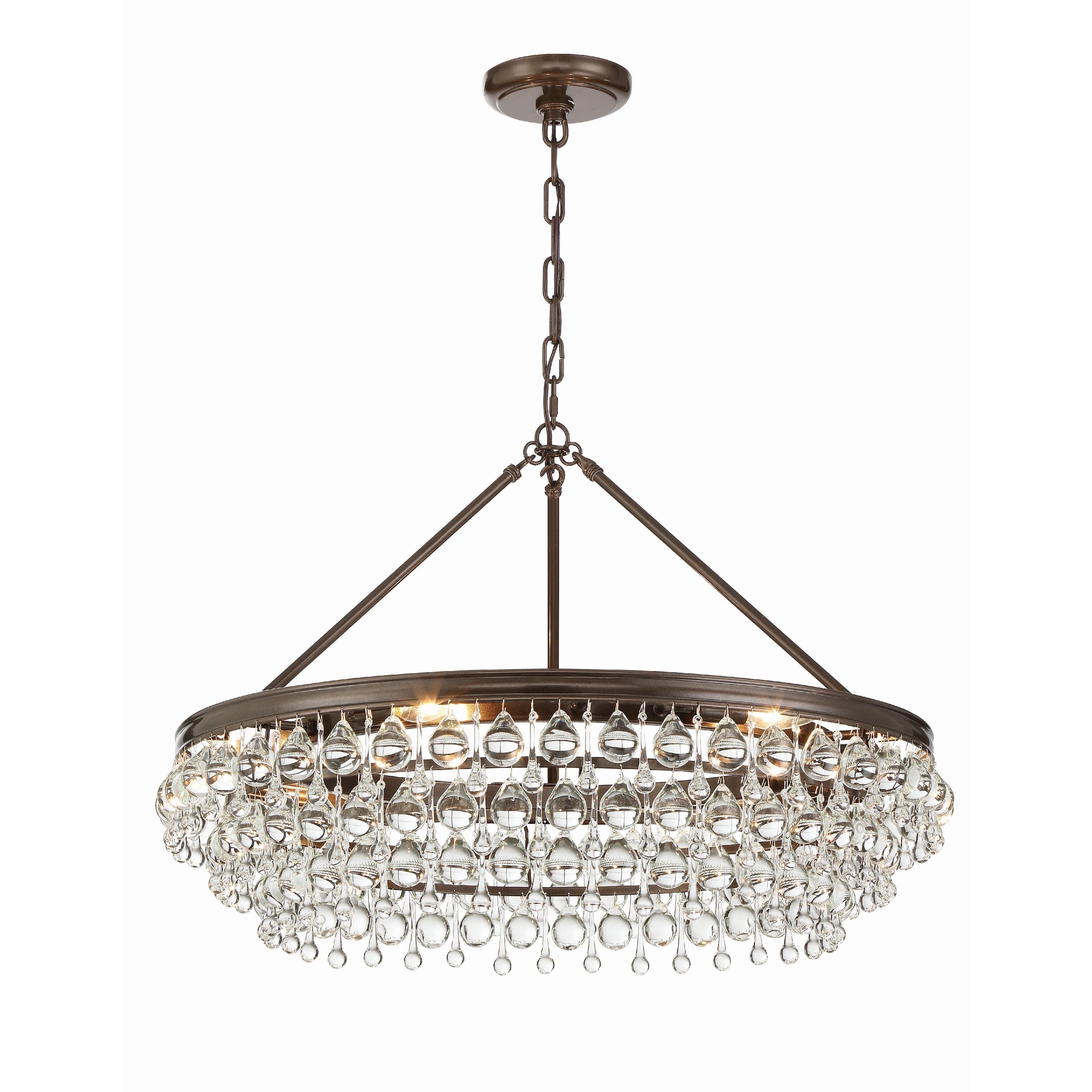 Crystorama Calypso 275-VZ – 30 Inch – 6 Light – Chandelier – Vibrant Bronze – Damp Rated