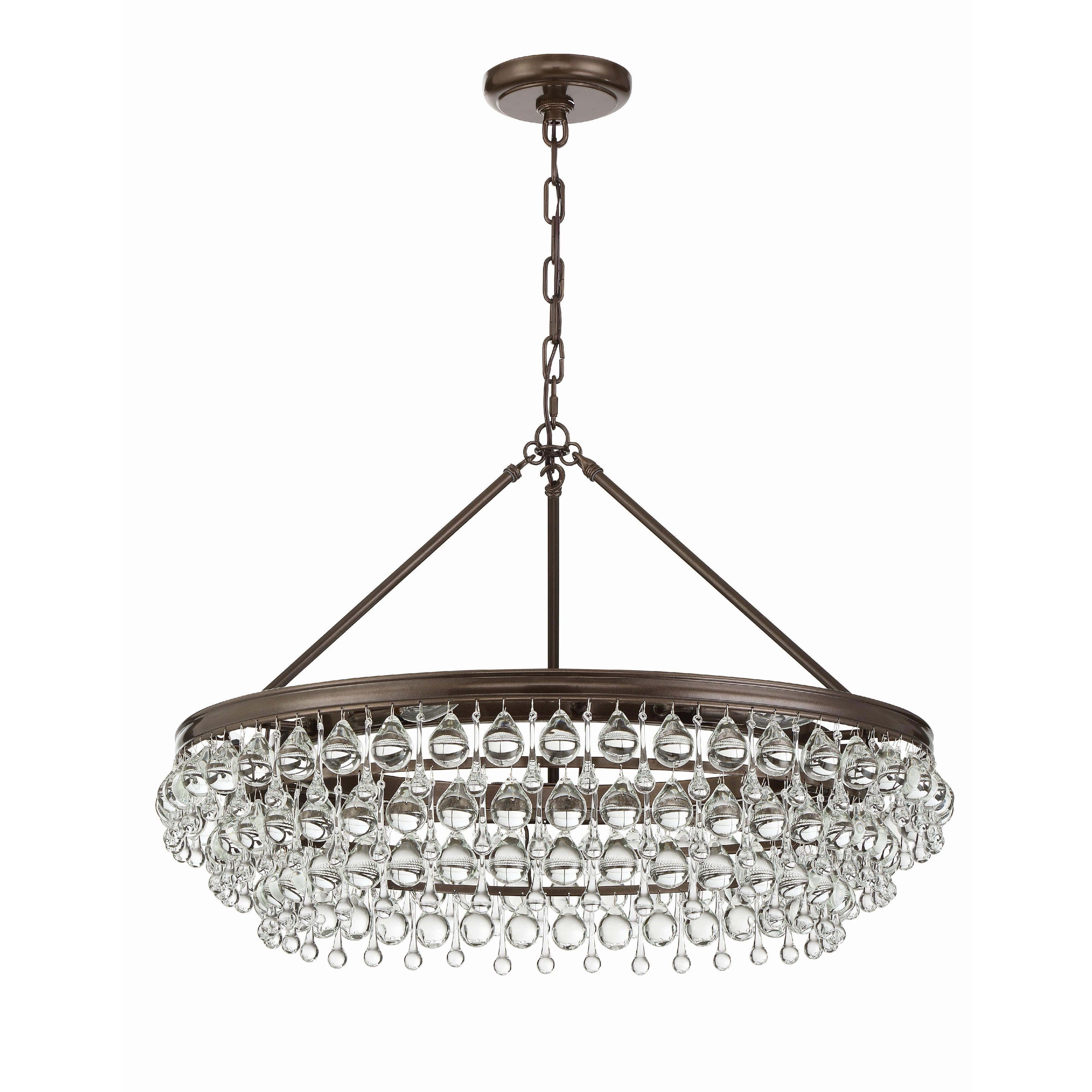 Crystorama Calypso 275-VZ – 30 Inch – 6 Light – Chandelier – Vibrant Bronze – Damp Rated