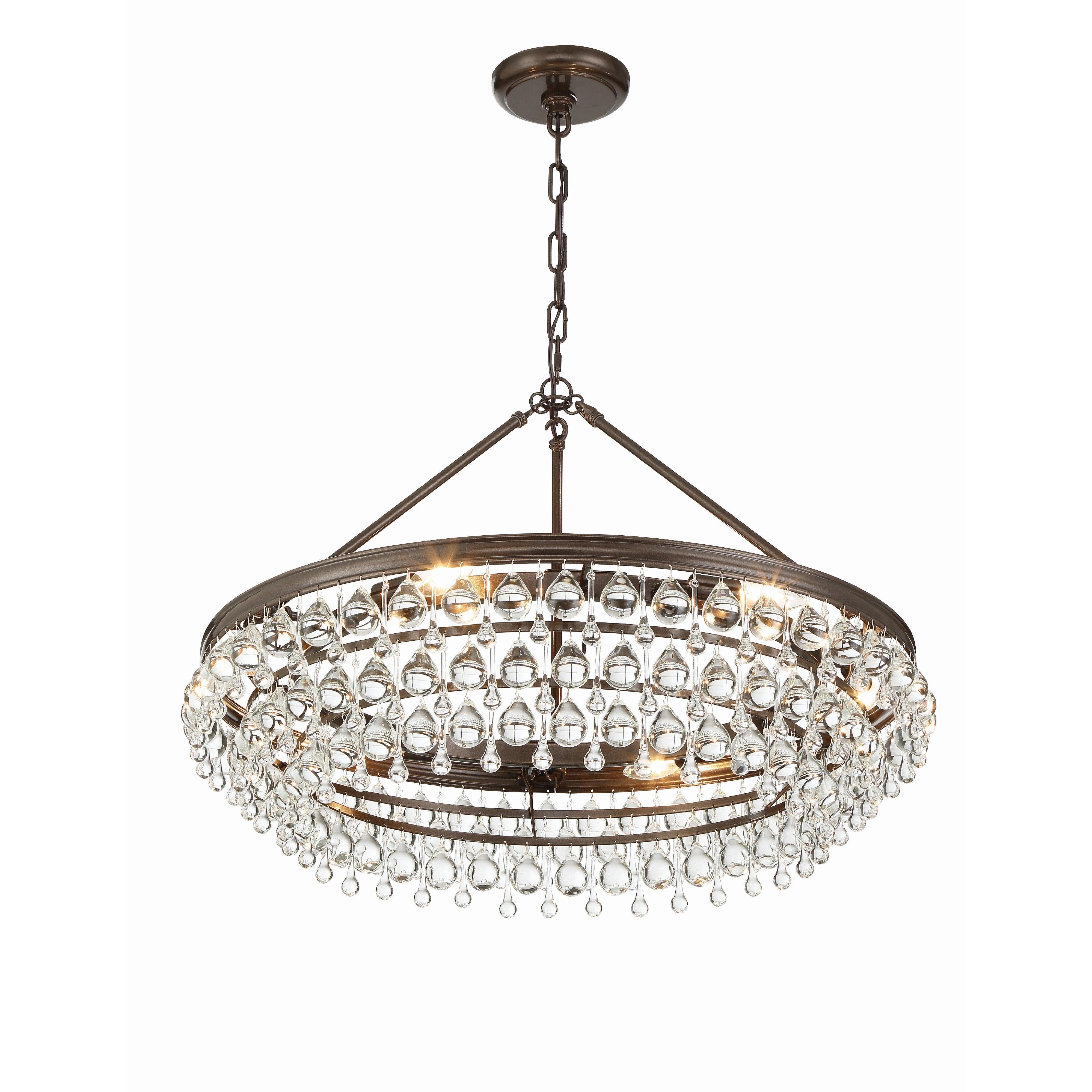 Crystorama Calypso 275-VZ – 30 Inch – 6 Light – Chandelier – Vibrant Bronze – Damp Rated