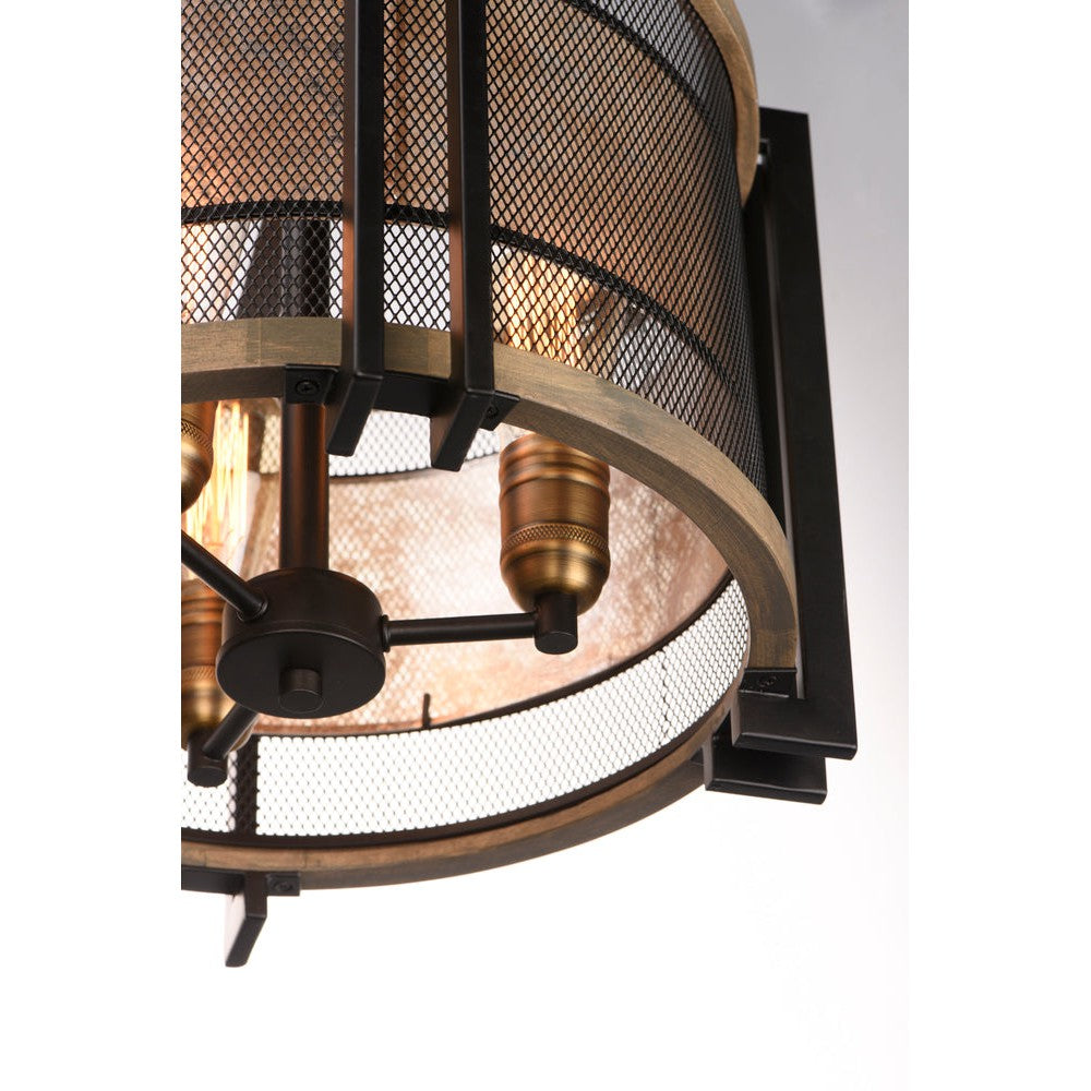 Maxim Lighting BOUNDRY 27560BKBWAB Flush Mount Country Rustic - Antique Brass