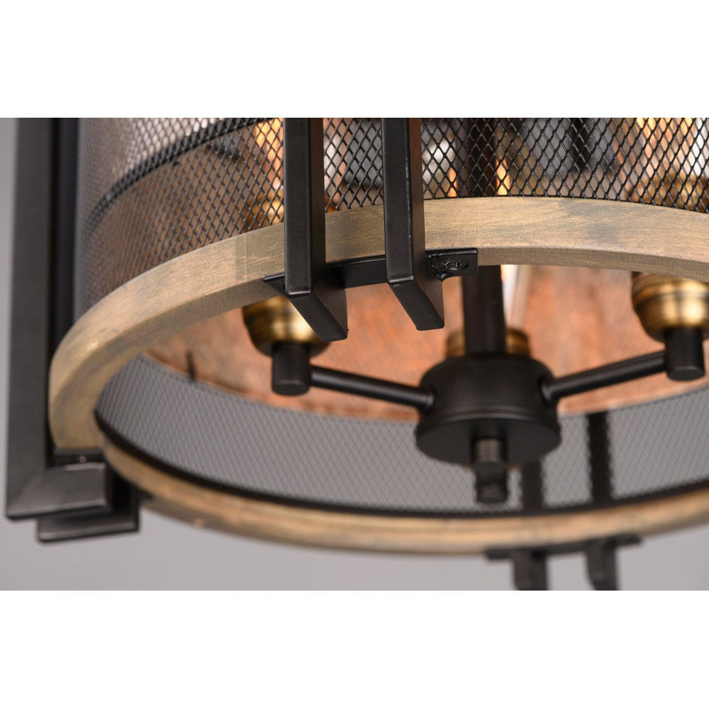 Maxim Lighting BOUNDRY 27560BKBWAB Flush Mount Country Rustic - Antique Brass