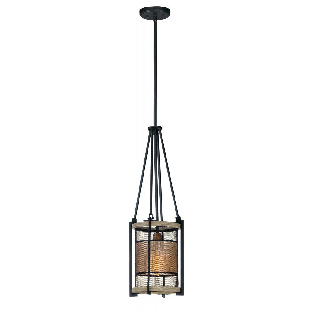 Boundry 9 Inch Semi Flush Mount Light – Black / Barn Wood / Antique Brass