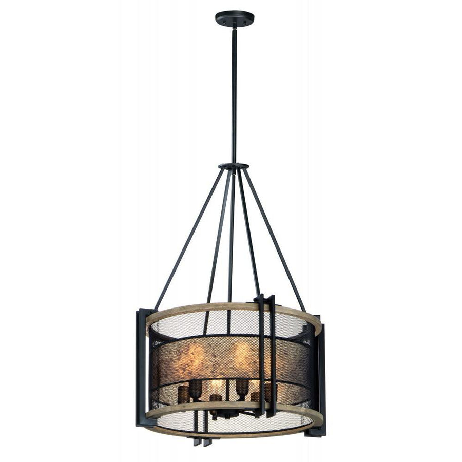 Boundry 24 Inch Chandelier – Black / Barn Wood / Antique Brass