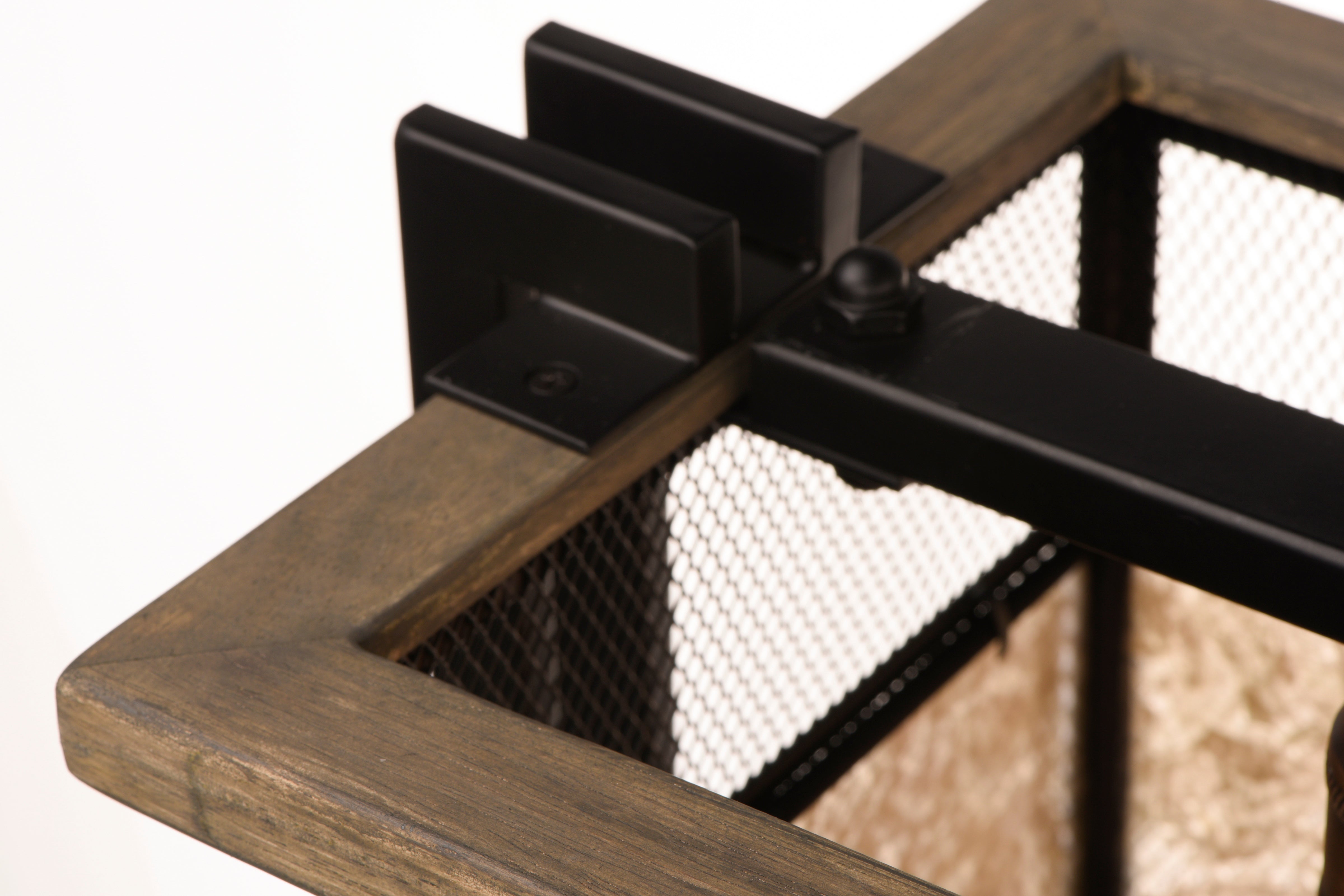 12 Inch Linear Pendant – Black / Barn Wood / Antique Brass