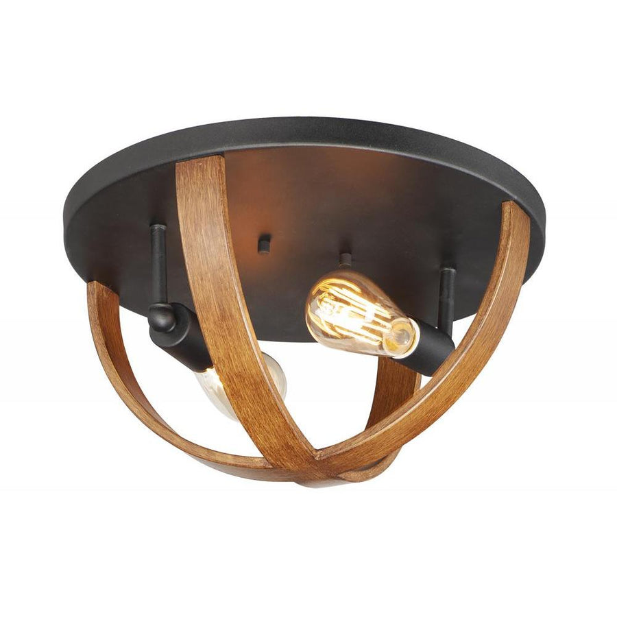 Maxim Lighting 27570APBK Compass 15.75 Inch Flush Mount Light – Antique Pecan / Black