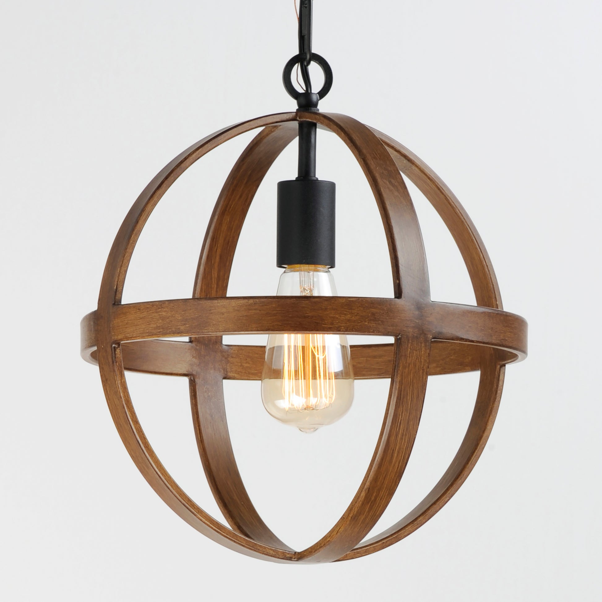 12 Inch Single Pendant – Antique Pecan / Black