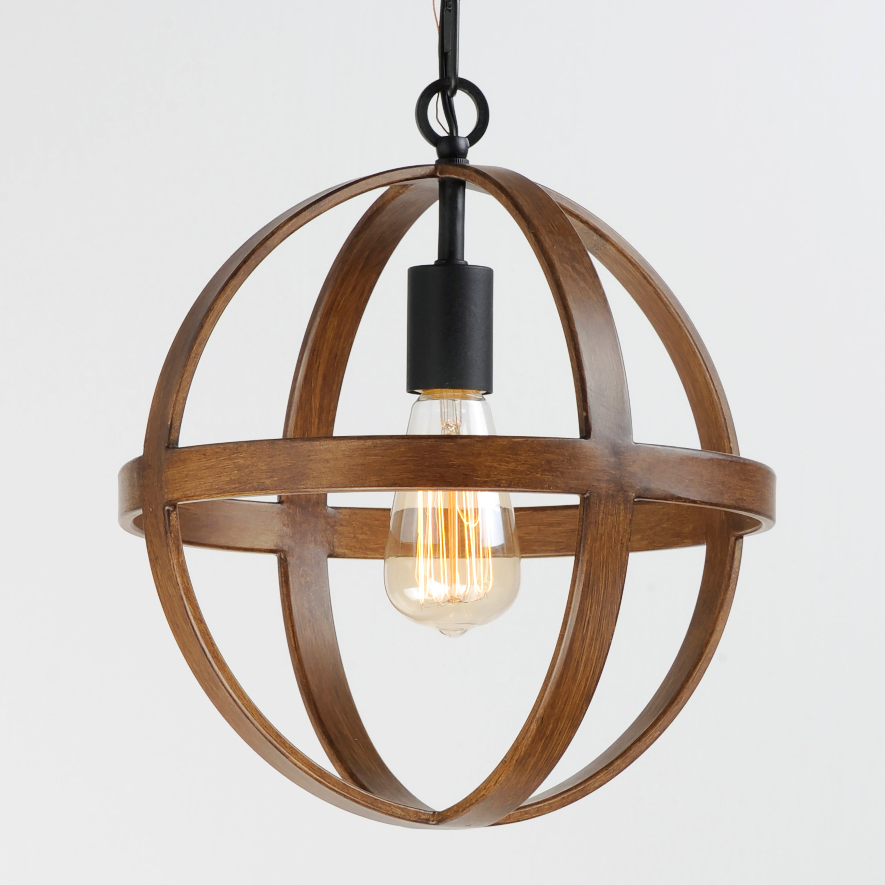 12 Inch Single Pendant – Antique Pecan / Black