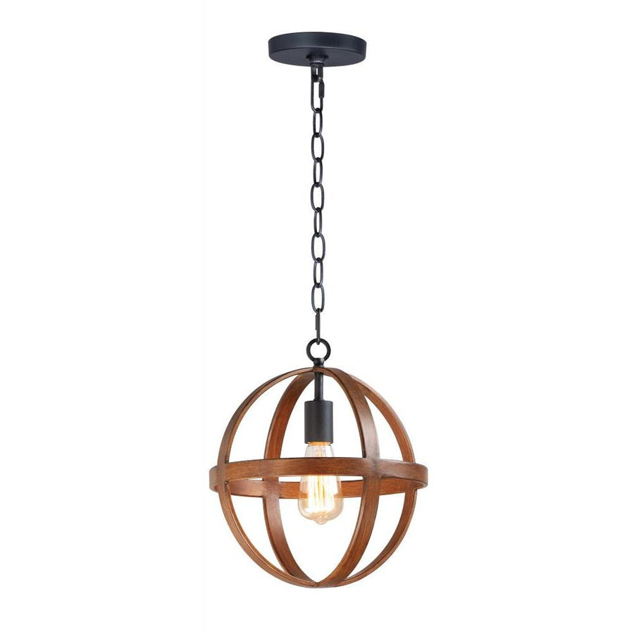 Maxim Lighting 27571APBK Compass 12 Inch Semi Flush Mount Light – Antique Pecan / Black