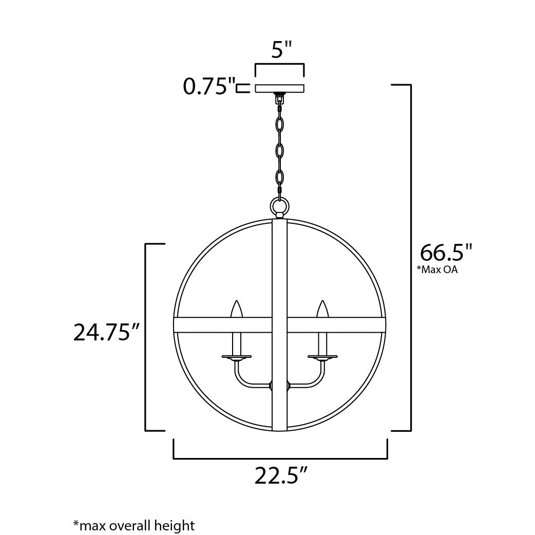 Maxim Lighting COMPASS 27574APBK Pendant Transitional - Black