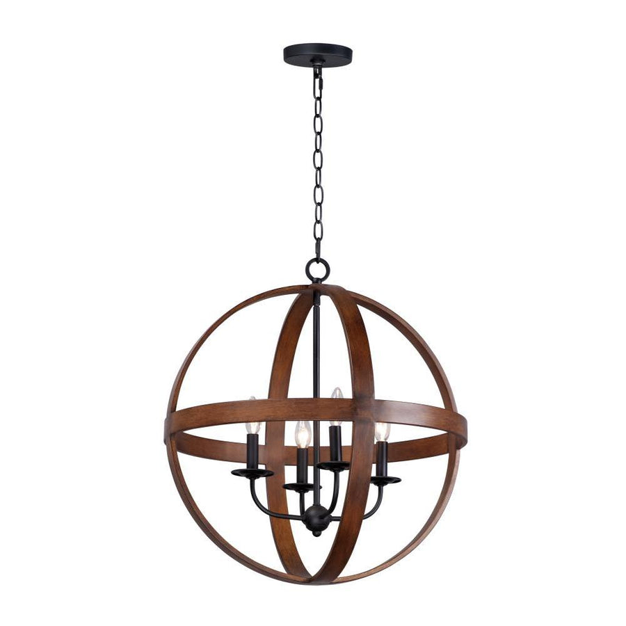Maxim Lighting 27574APBK Compass 22.5 Inch Semi Flush Mount Light – Antique Pecan / Black