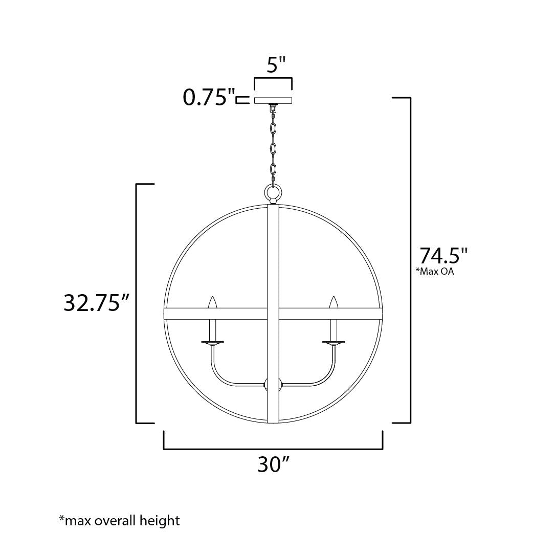 Maxim Lighting COMPASS 27576BWBK Pendant Transitional - Black