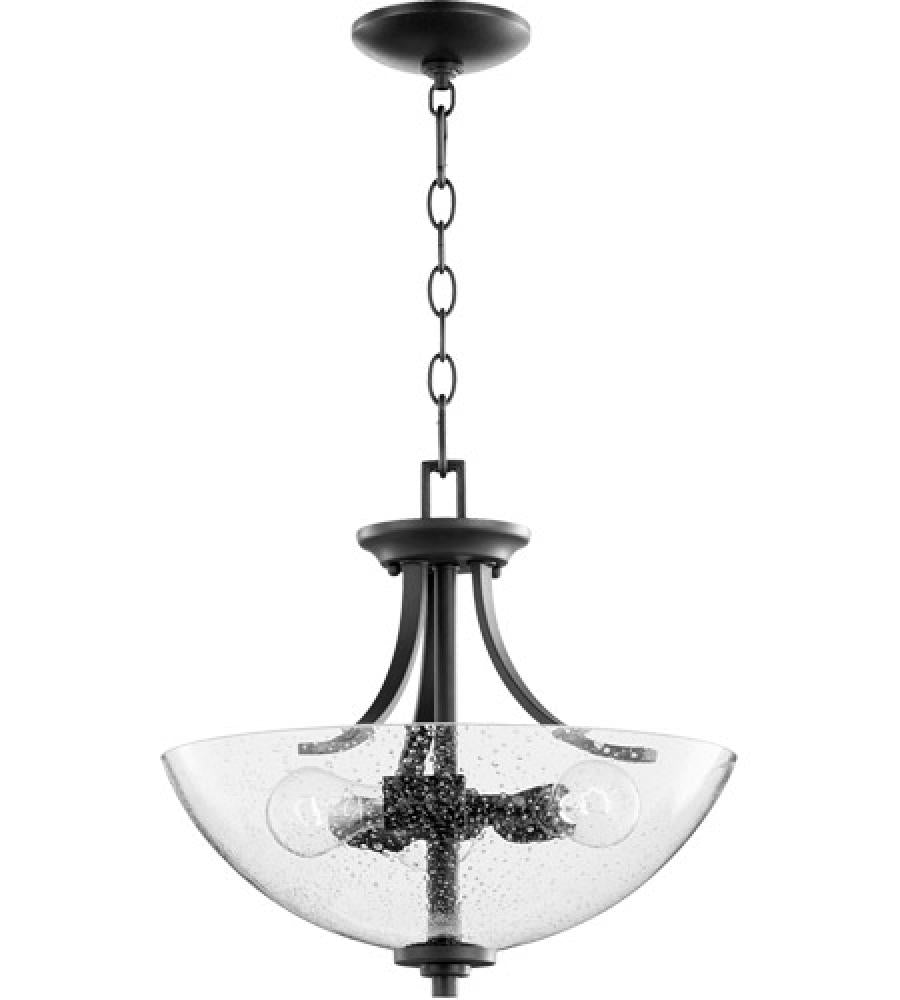 Quorum Lighting REYES 2760-16-69 Pendant Traditional - Textured Black W Clear Seeded