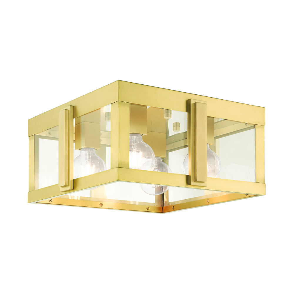 Livex Lighting LEXINGTON 27723-08 Flush Mount Art Deco - Natural Brass