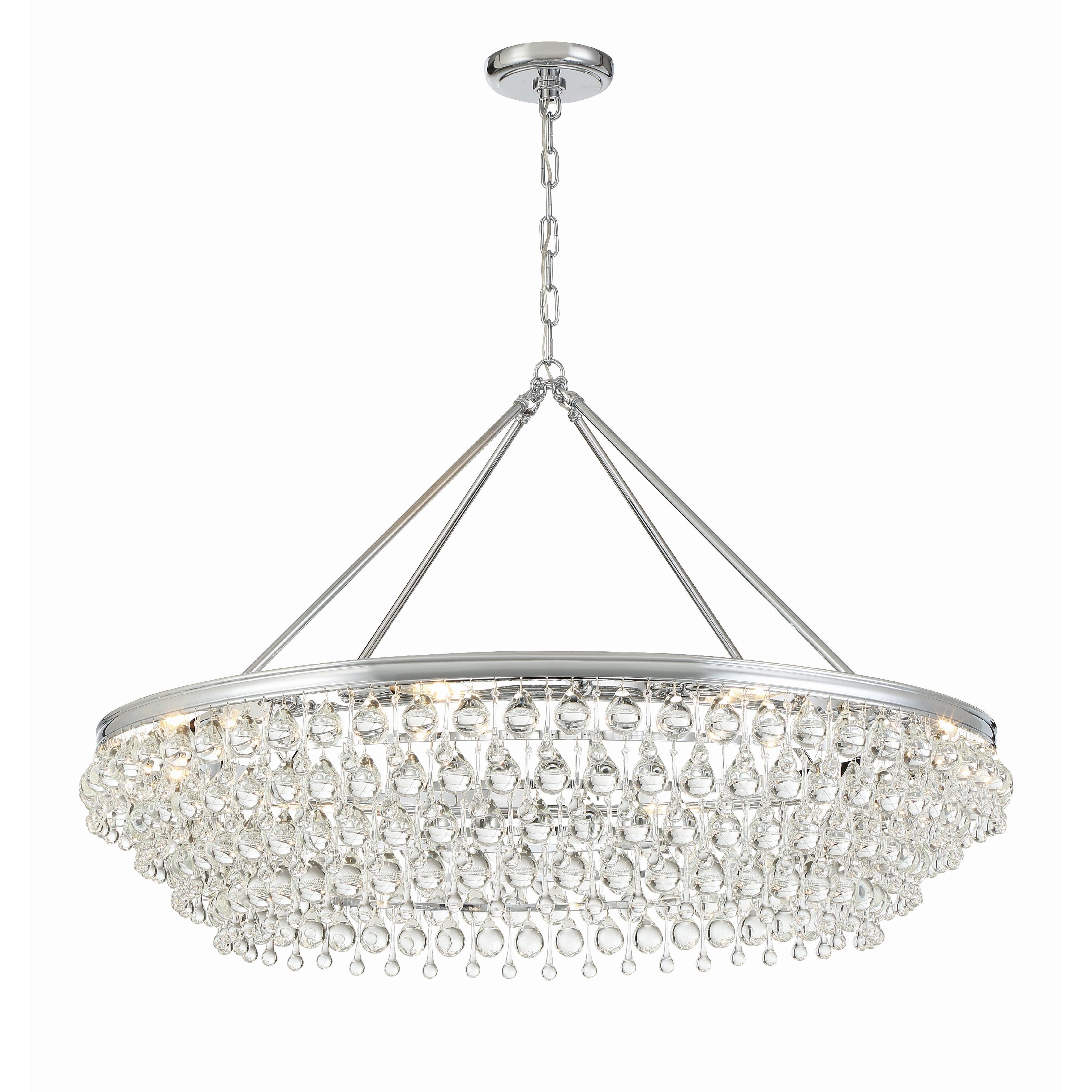 Crystorama Calypso 278-CH – 40 Inch – 8 Light – Chandelier – Polished Chrome – Damp Rated