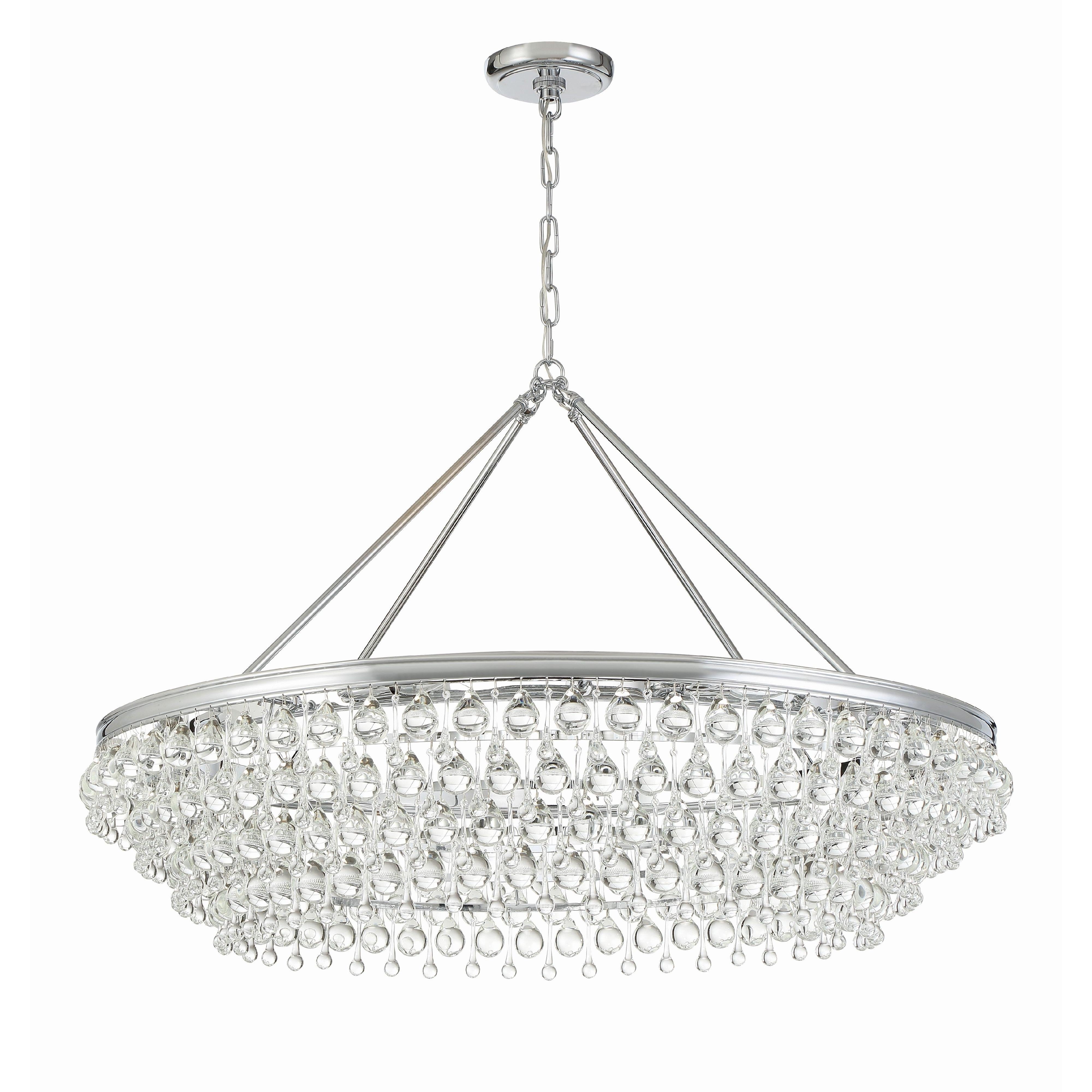 Crystorama Calypso 278-CH – 40 Inch – 8 Light – Chandelier – Polished Chrome – Damp Rated