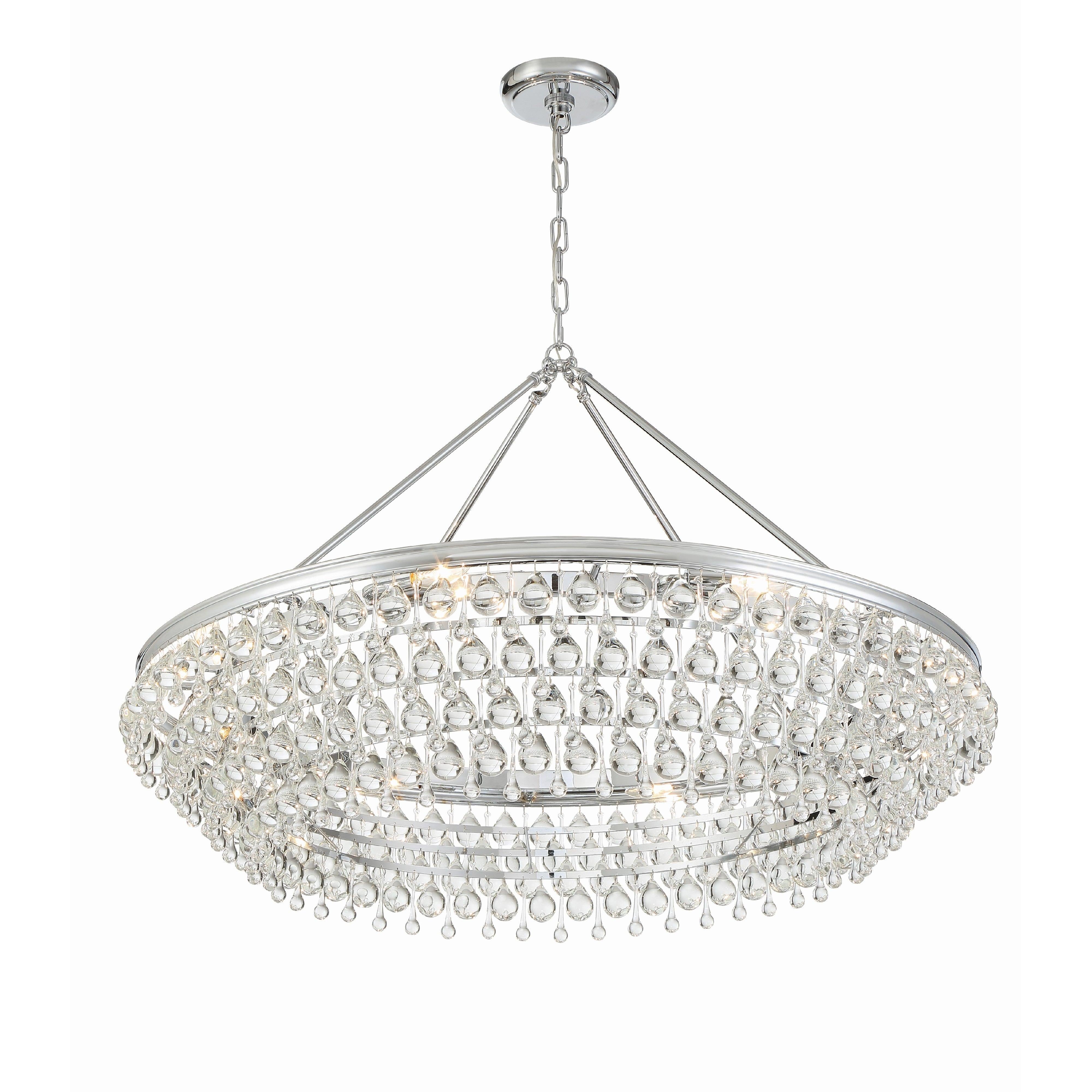 Crystorama Calypso 278-CH – 40 Inch – 8 Light – Chandelier – Polished Chrome – Damp Rated